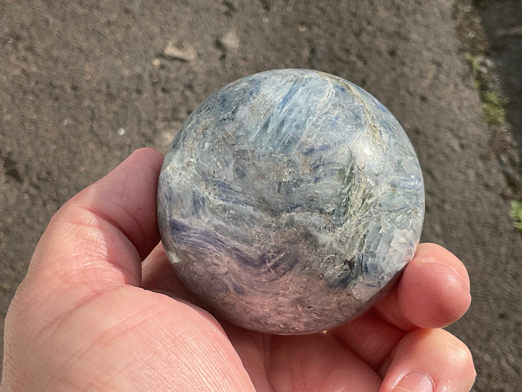 455g Blue Kyanite Sphere 1C