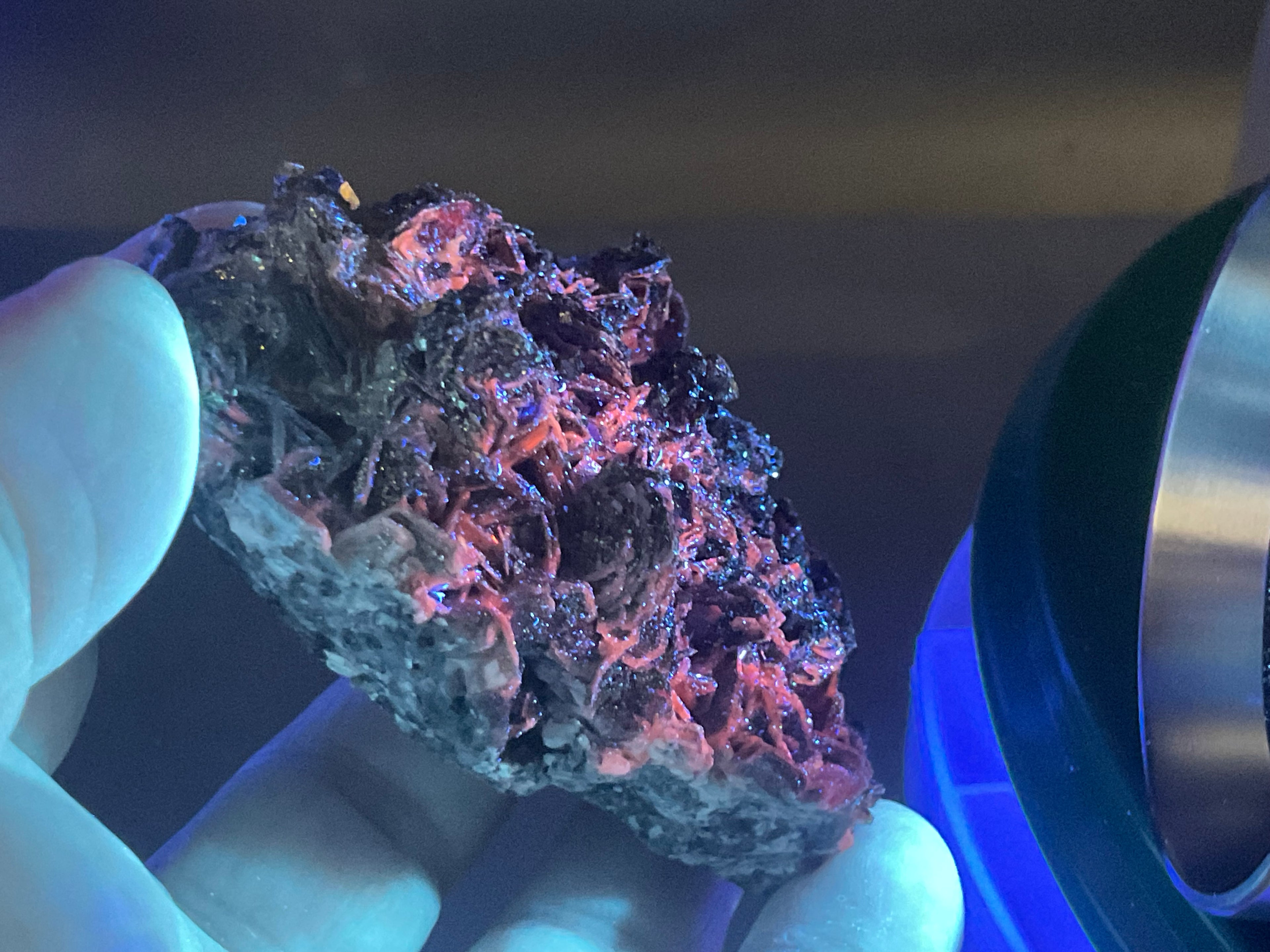 92g Pyrite encrusted Calcite on Limonite Quartz Specimen 4A from Fujian, China