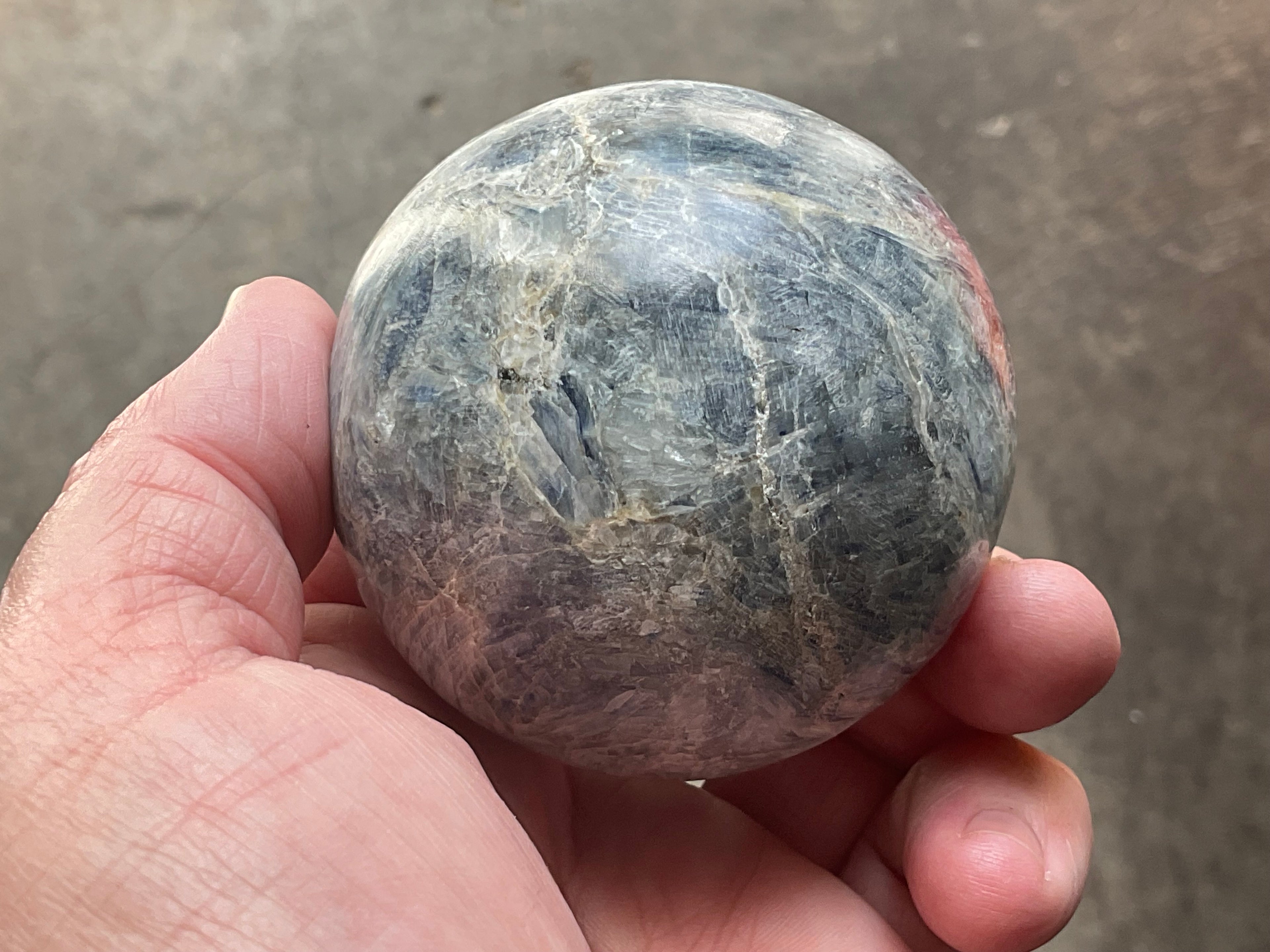467g Blue Kyanite Sphere 2B