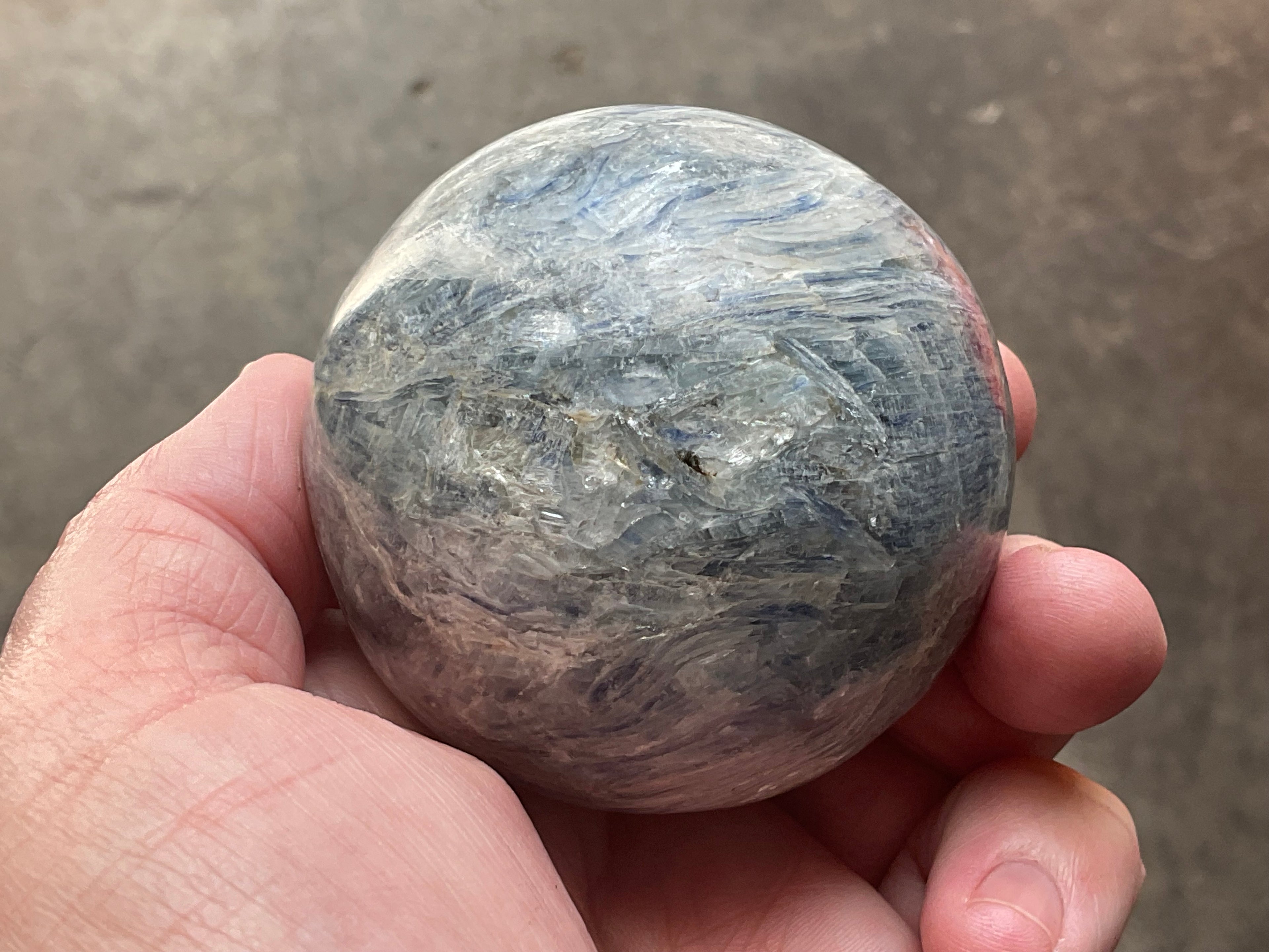 467g Blue Kyanite Sphere 2B