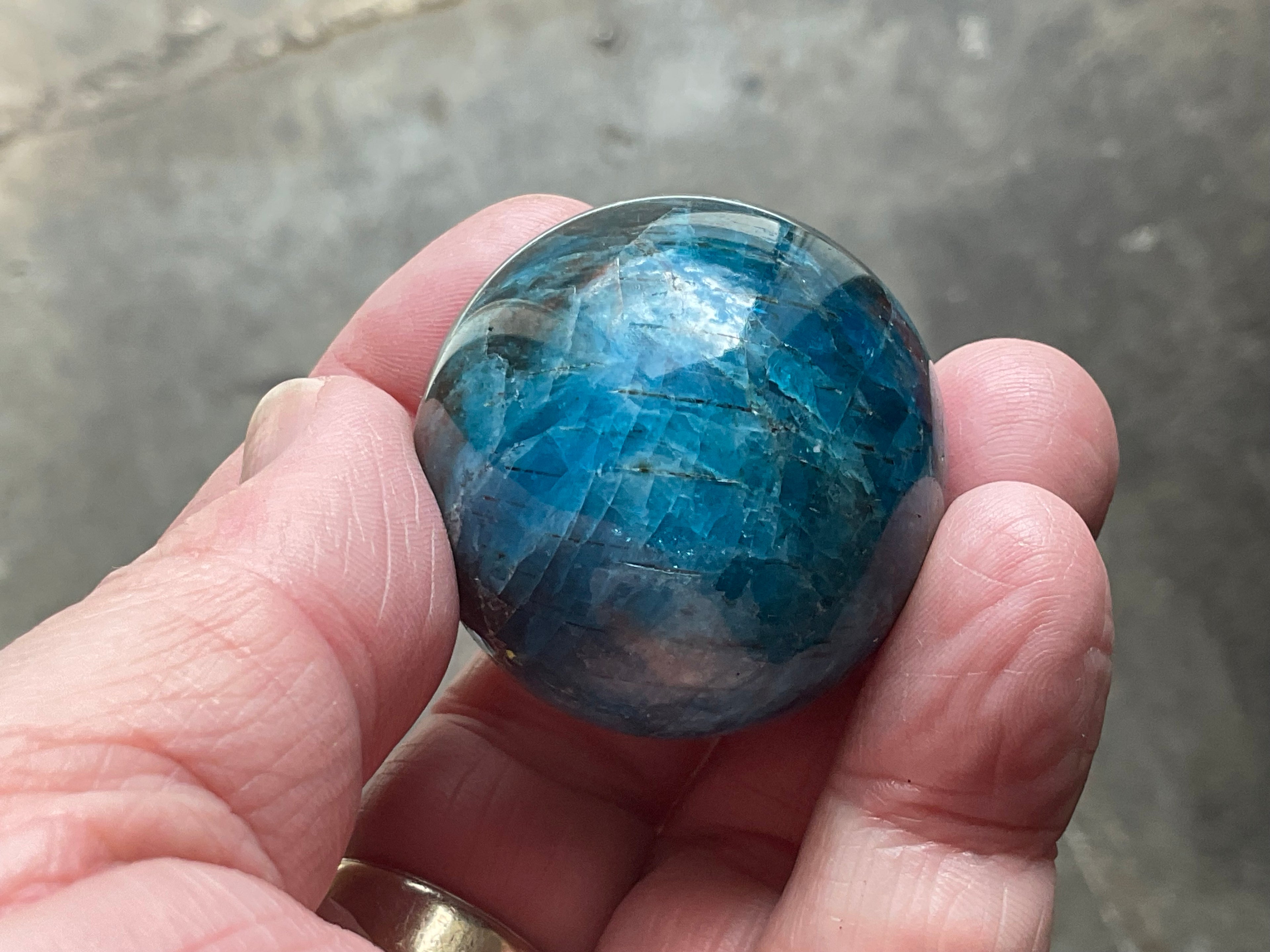 89g Blue Apatite Sphere 5A