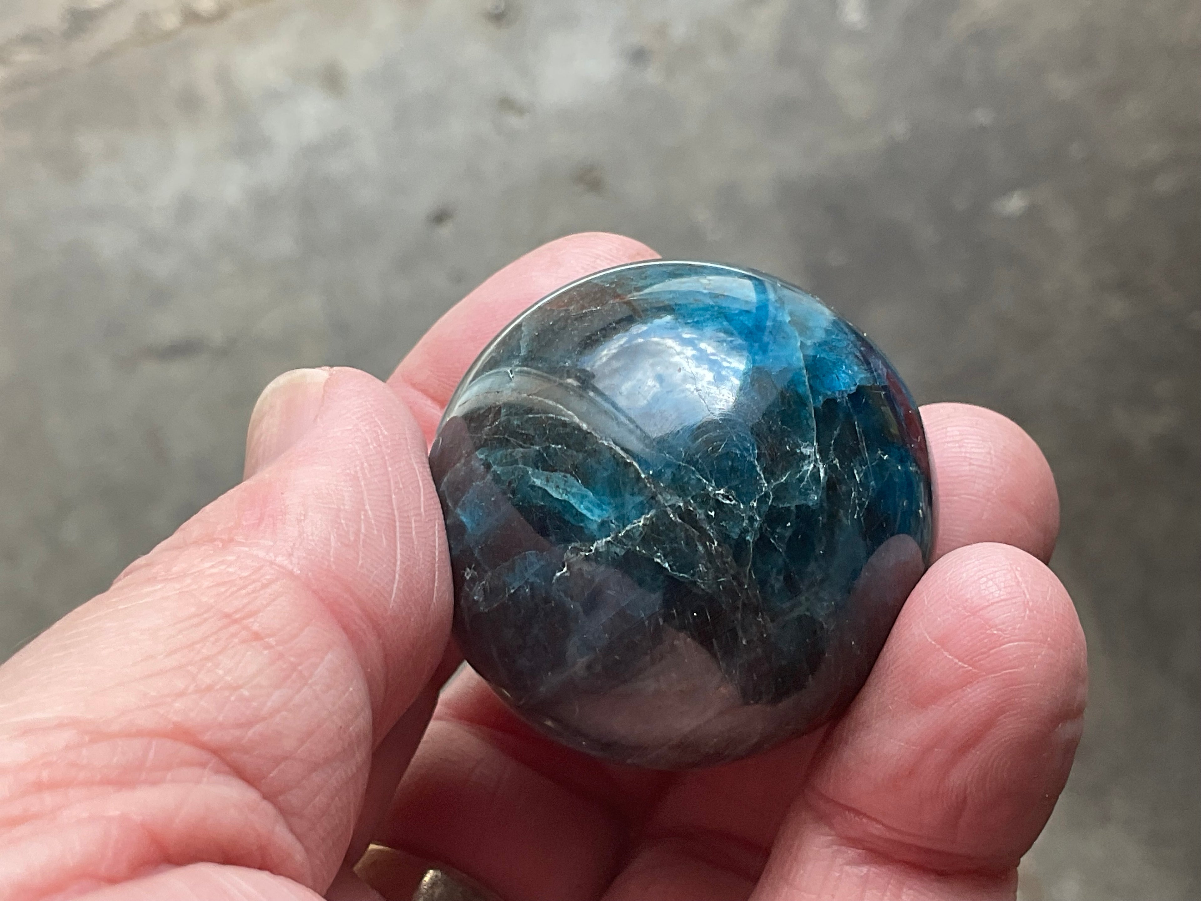 89g Blue Apatite Sphere 5A