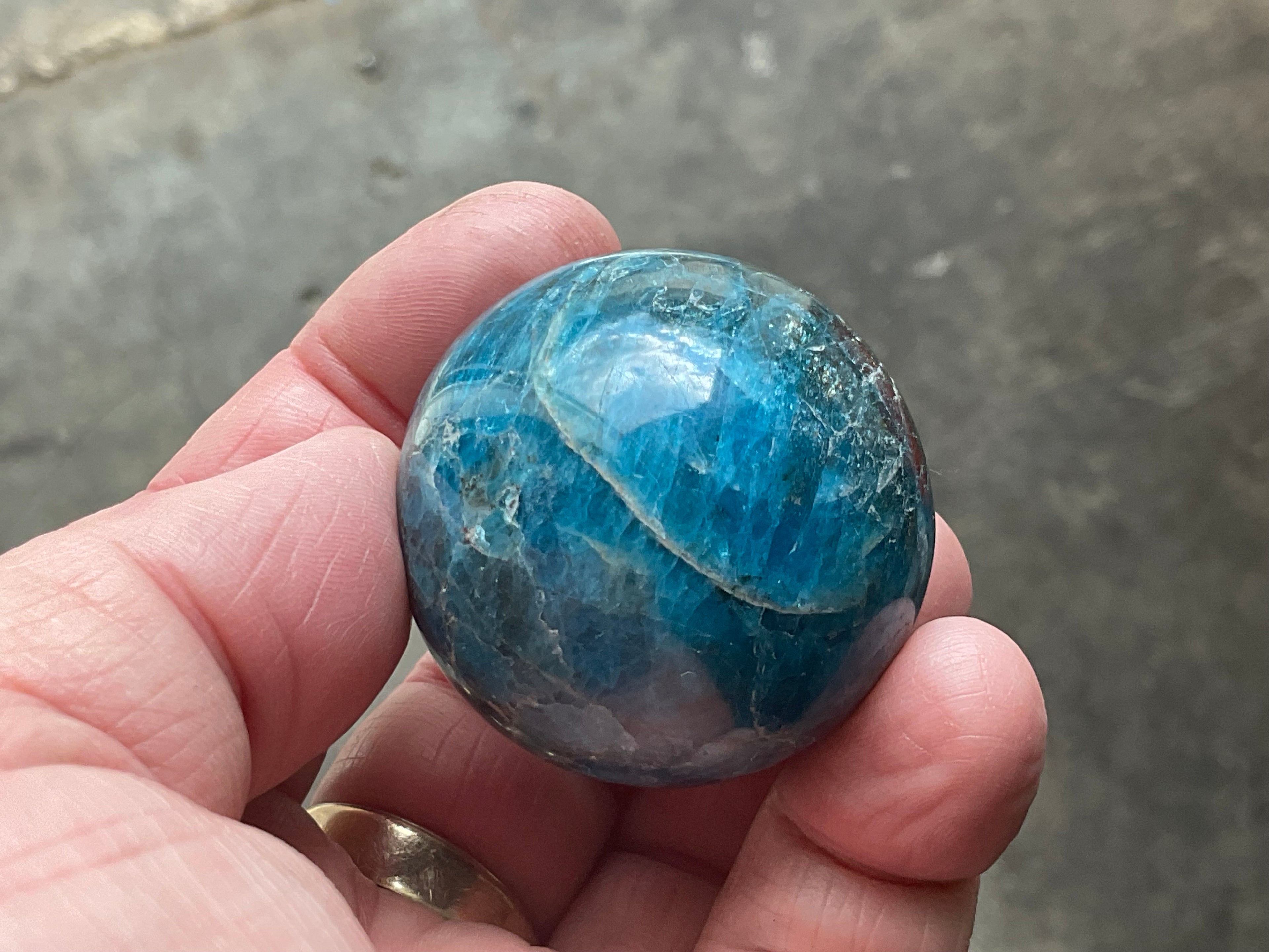 101g Blue Apatite Sphere 7A
