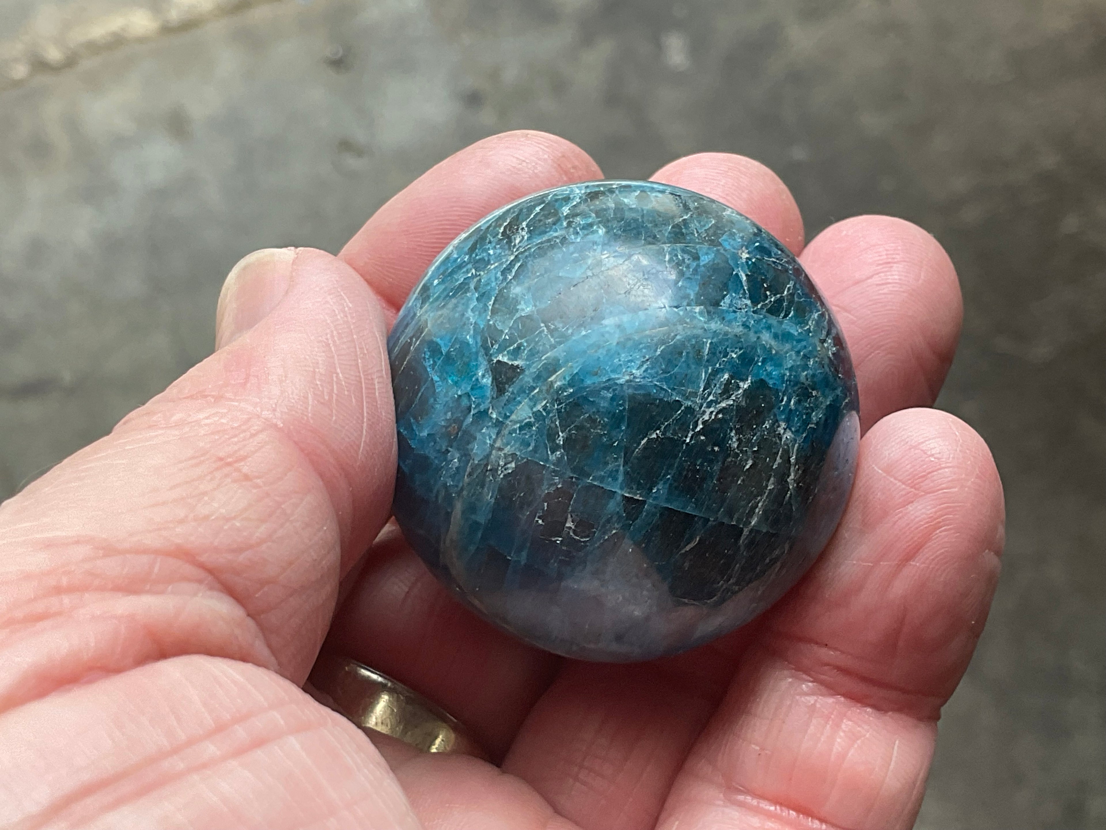101g Blue Apatite Sphere 7A