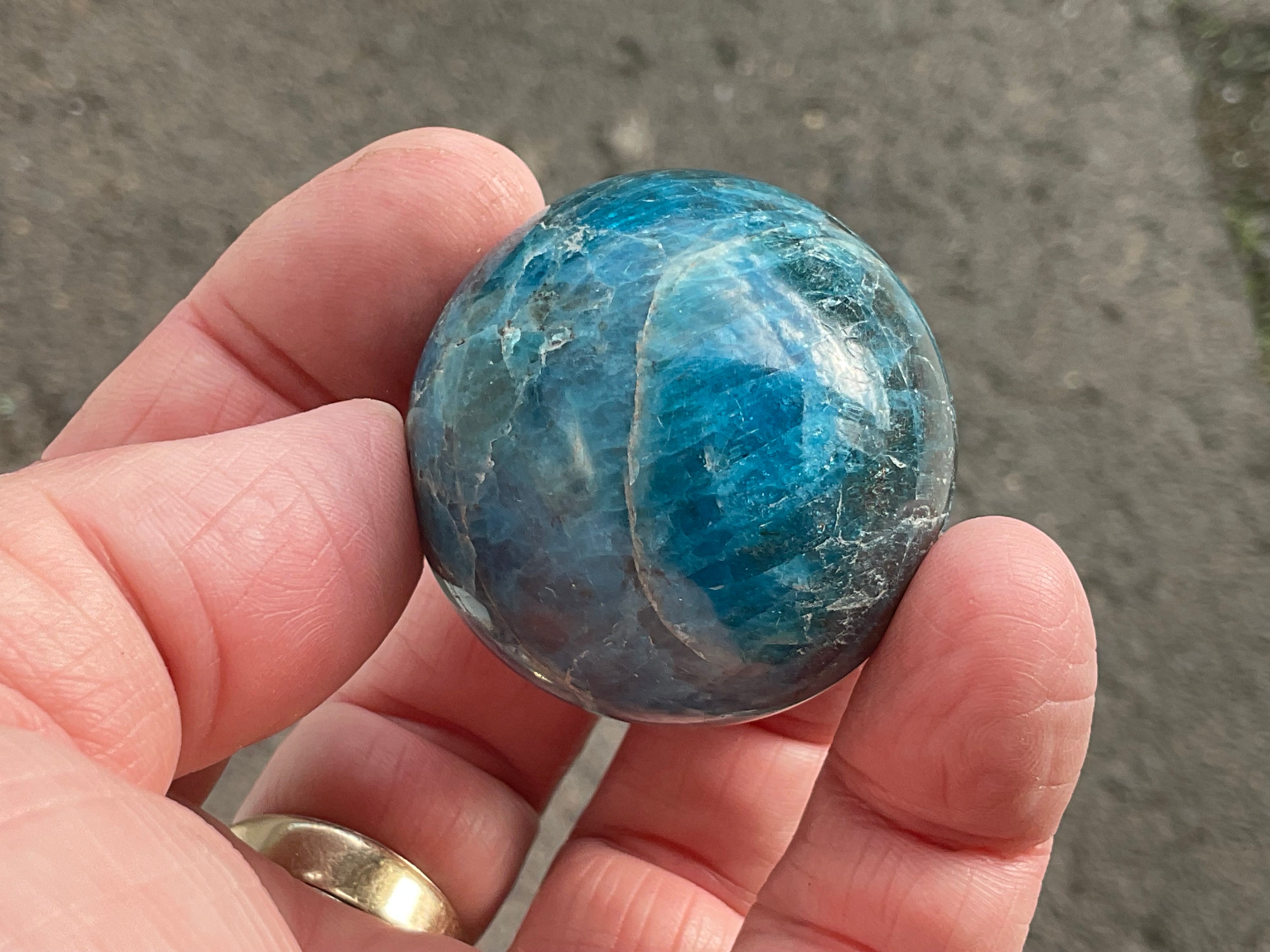 101g Blue Apatite Sphere 7A