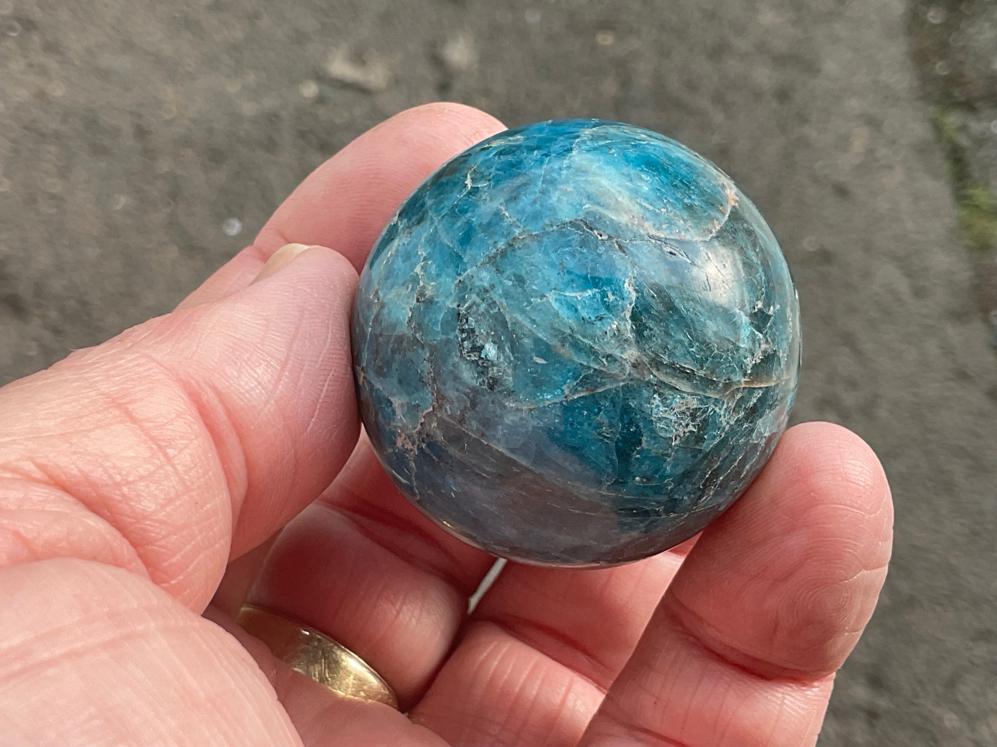 101g Blue Apatite Sphere 7A