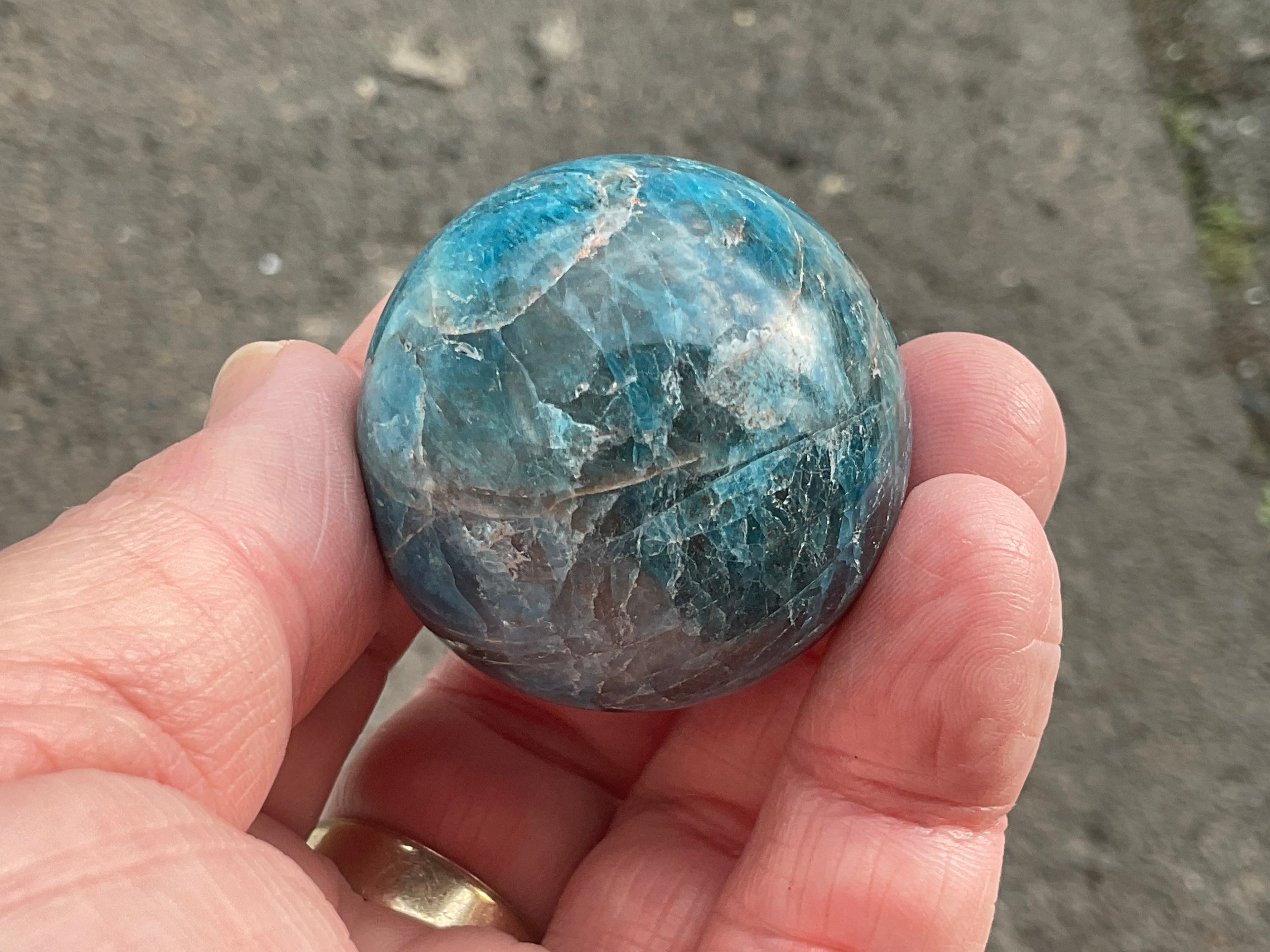 101g Blue Apatite Sphere 7A