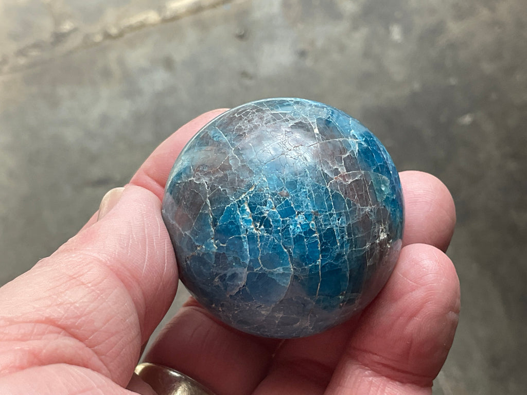 127g Blue Apatite Sphere 1A