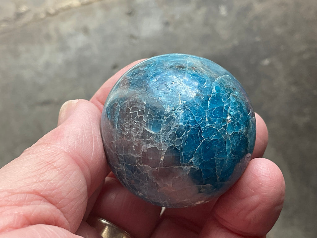 127g Blue Apatite Sphere 1A