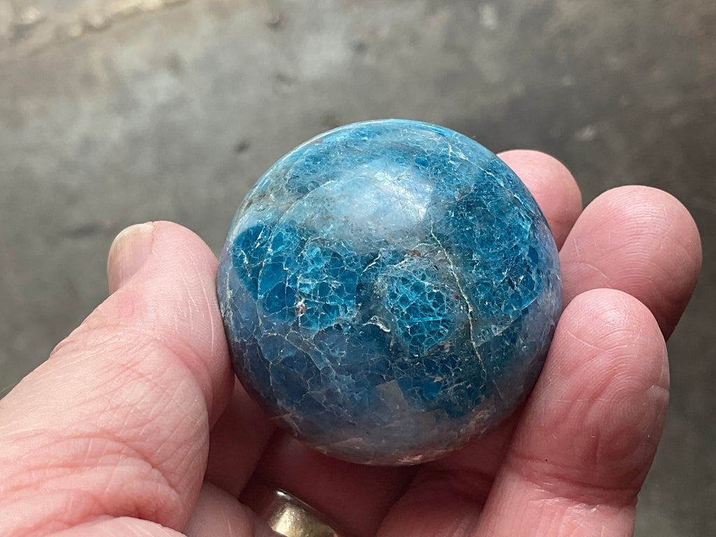 127g Blue Apatite Sphere 1A