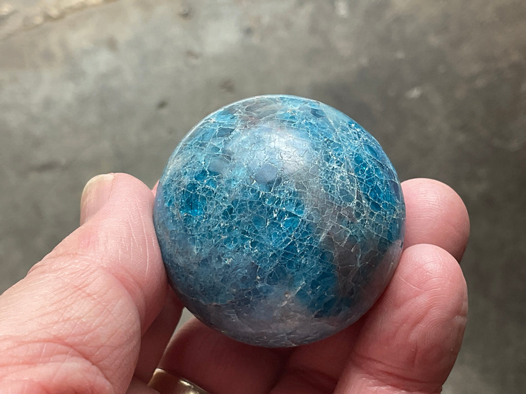 127g Blue Apatite Sphere 1A