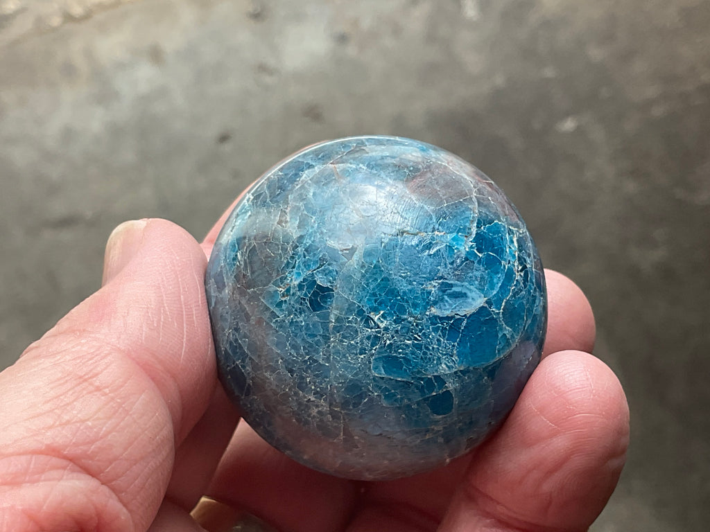 127g Blue Apatite Sphere 1A