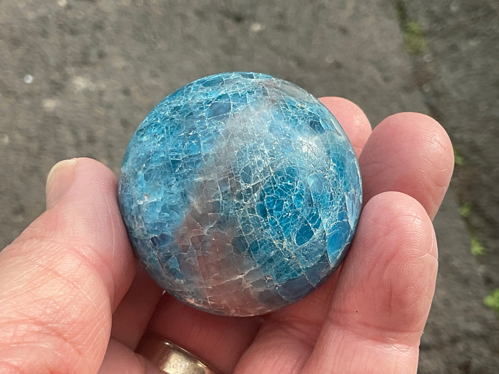 127g Blue Apatite Sphere 1A