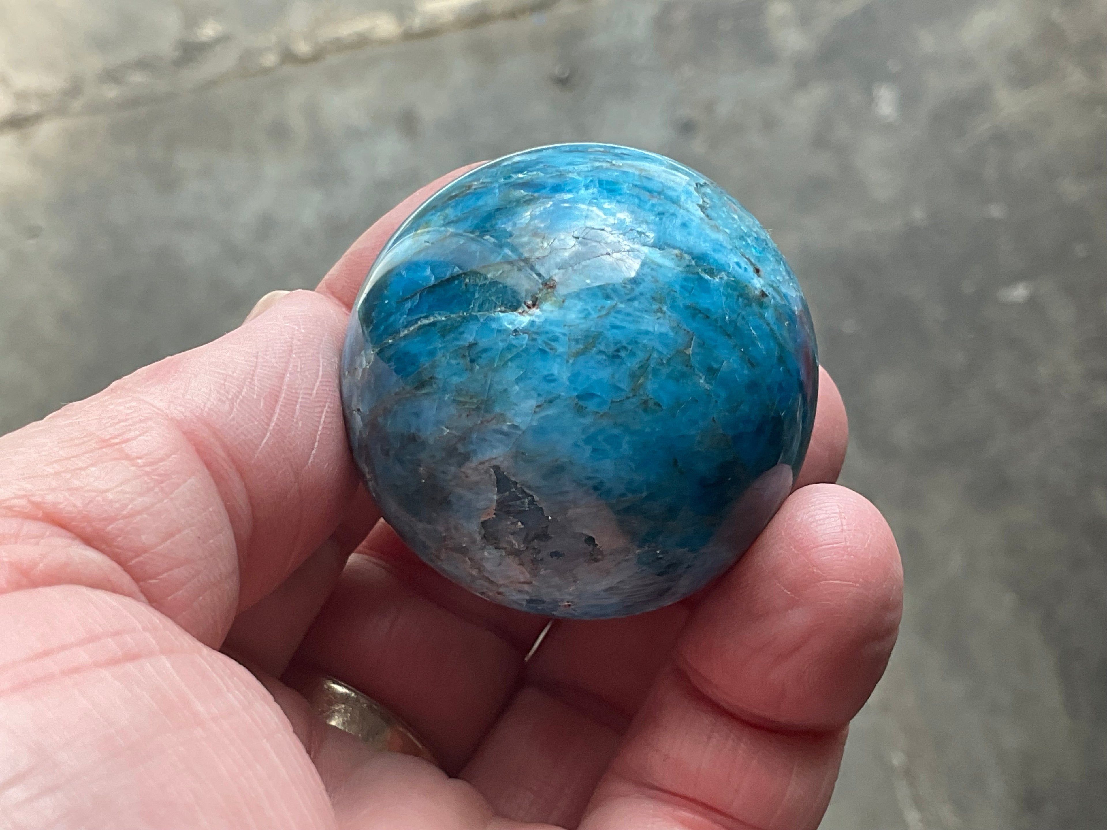 110g Blue Apatite Sphere 7B