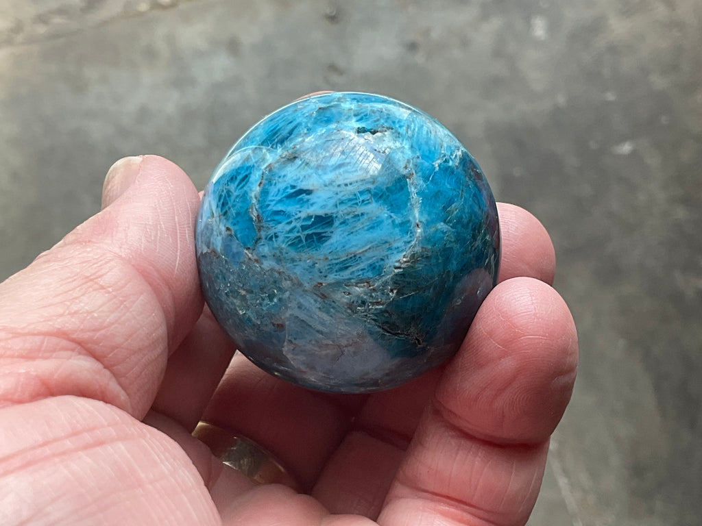 110g Blue Apatite Sphere 7B