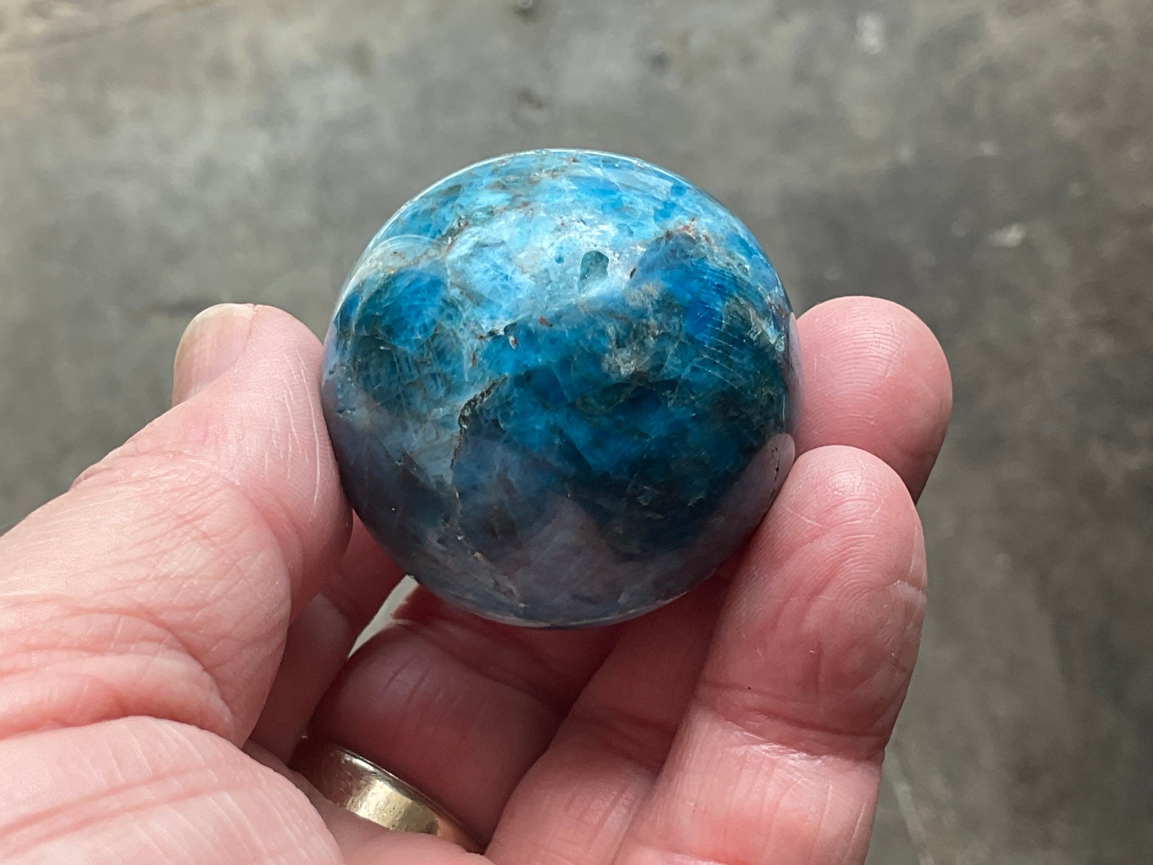 110g Blue Apatite Sphere 7B