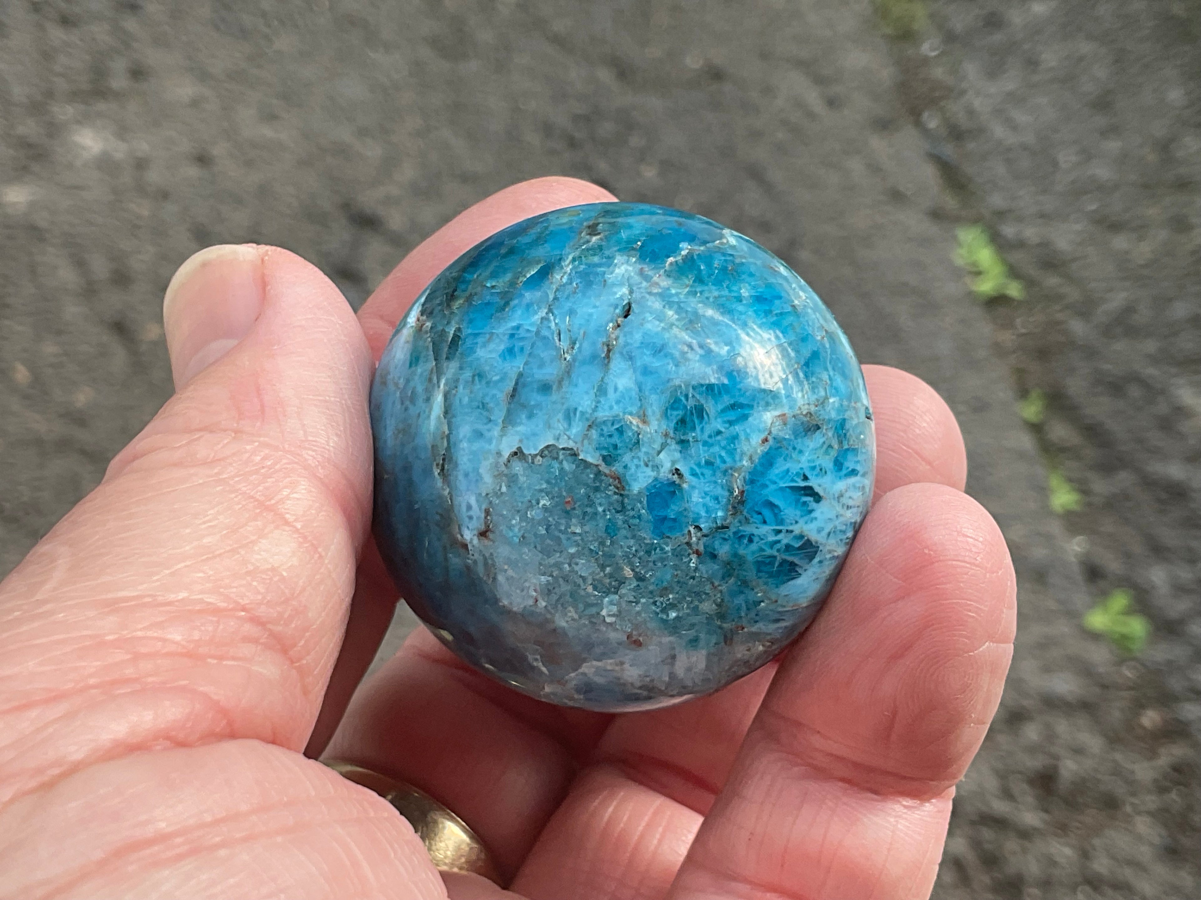 110g Blue Apatite Sphere 7B