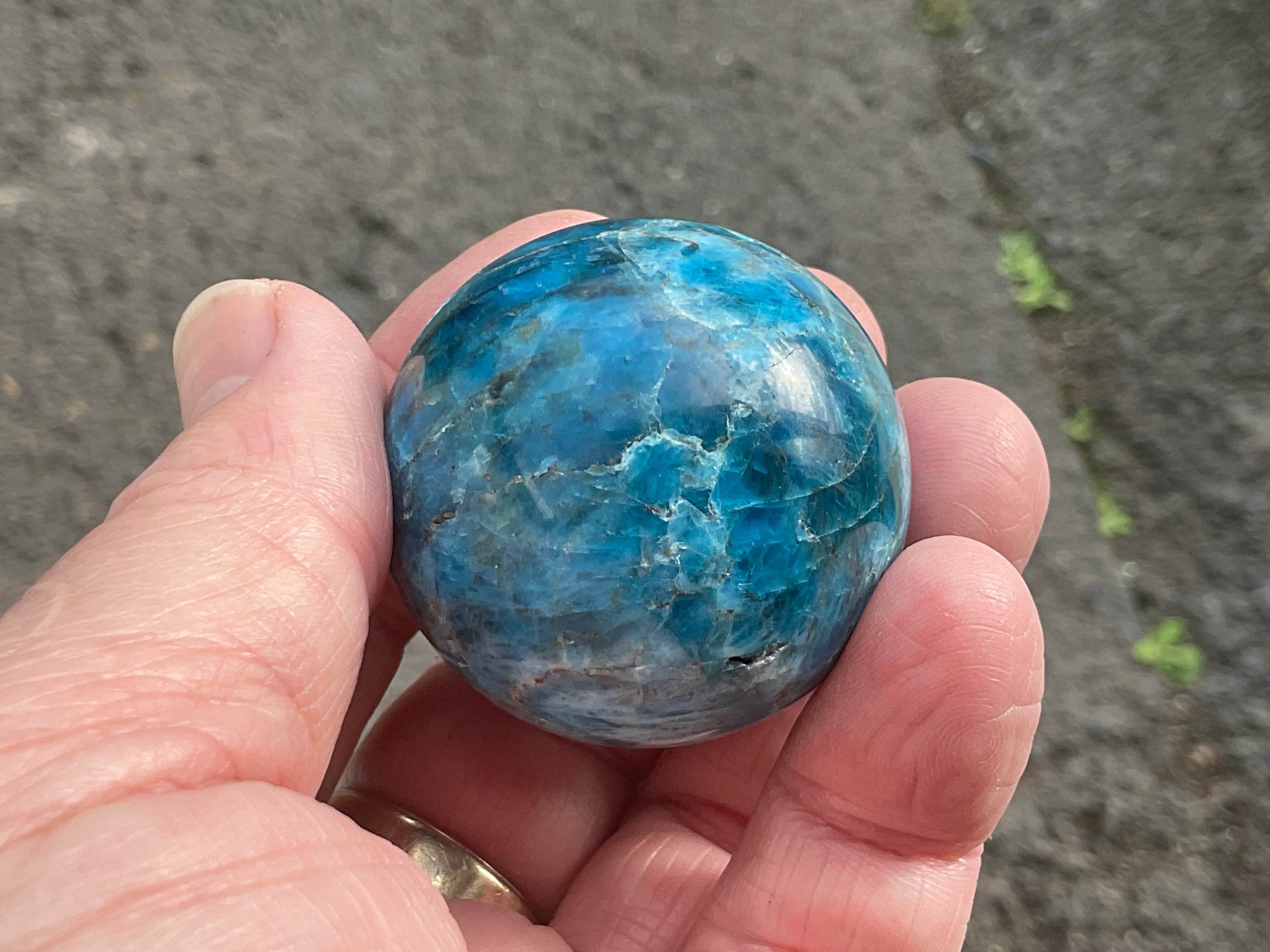 110g Blue Apatite Sphere 7B