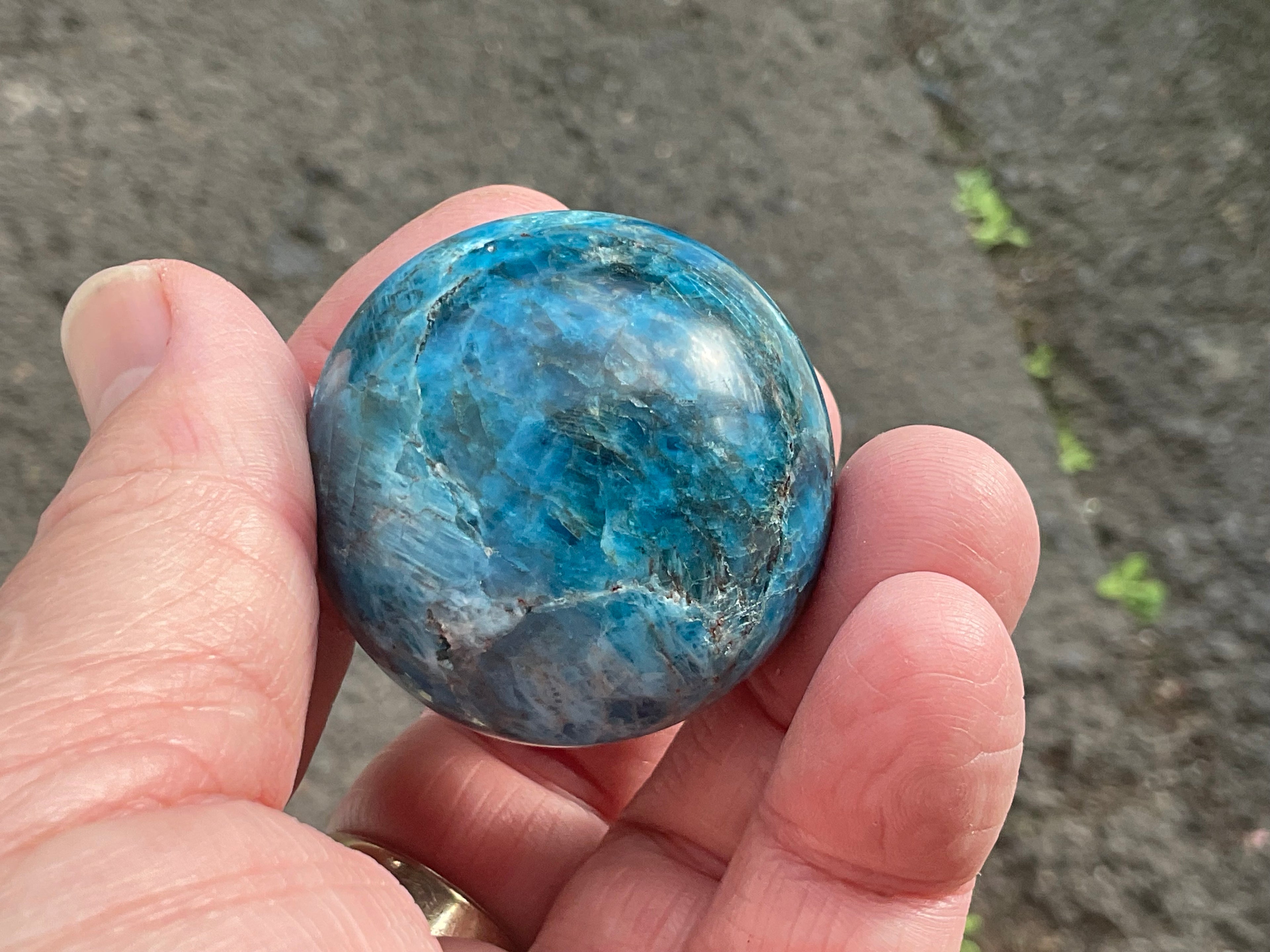 110g Blue Apatite Sphere 7B