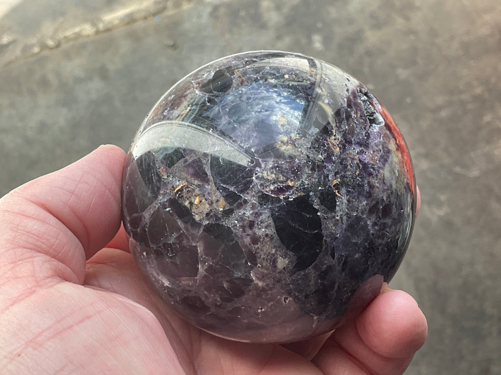 540g (Repaired) Brecciated Fluorite Sphere 3C