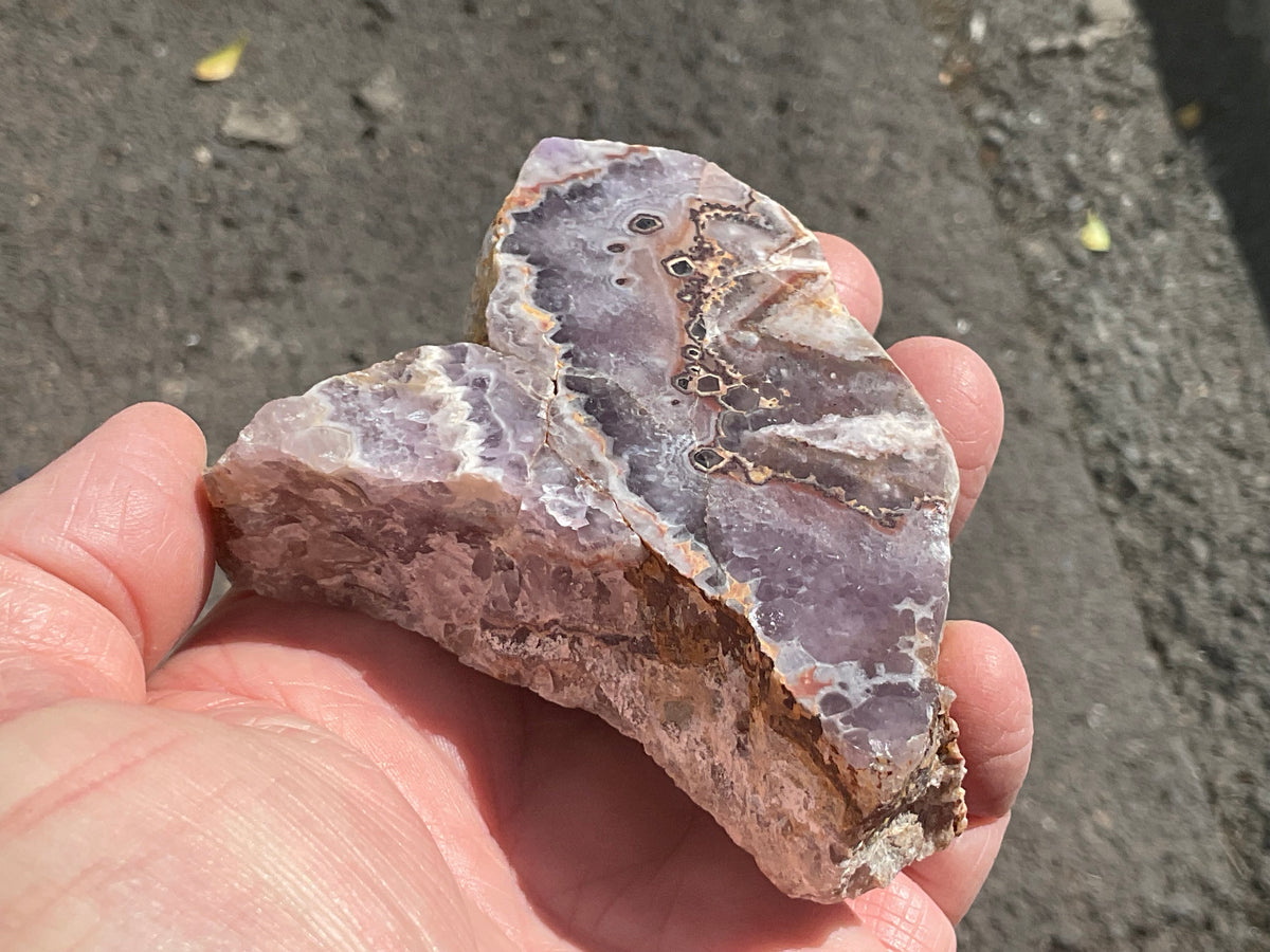 193g Australian Chevron Amethyst Polished Slab
