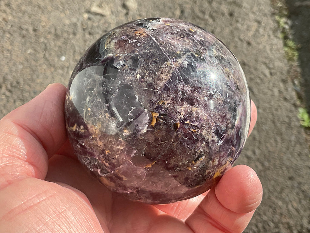 540g (Repaired) Brecciated Fluorite Sphere 3C