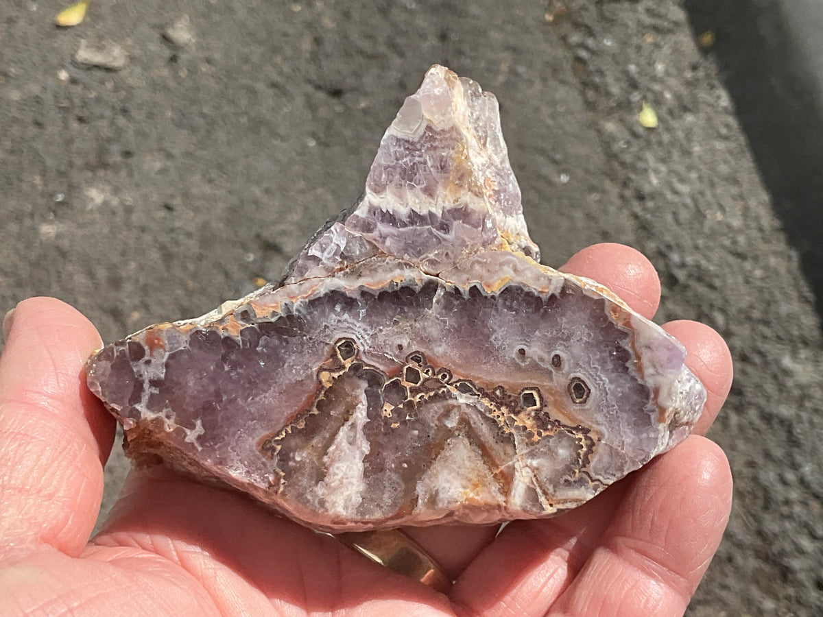 193g Australian Chevron Amethyst Polished Slab