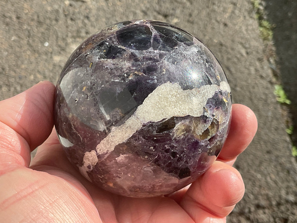 540g (Repaired) Brecciated Fluorite Sphere 3C