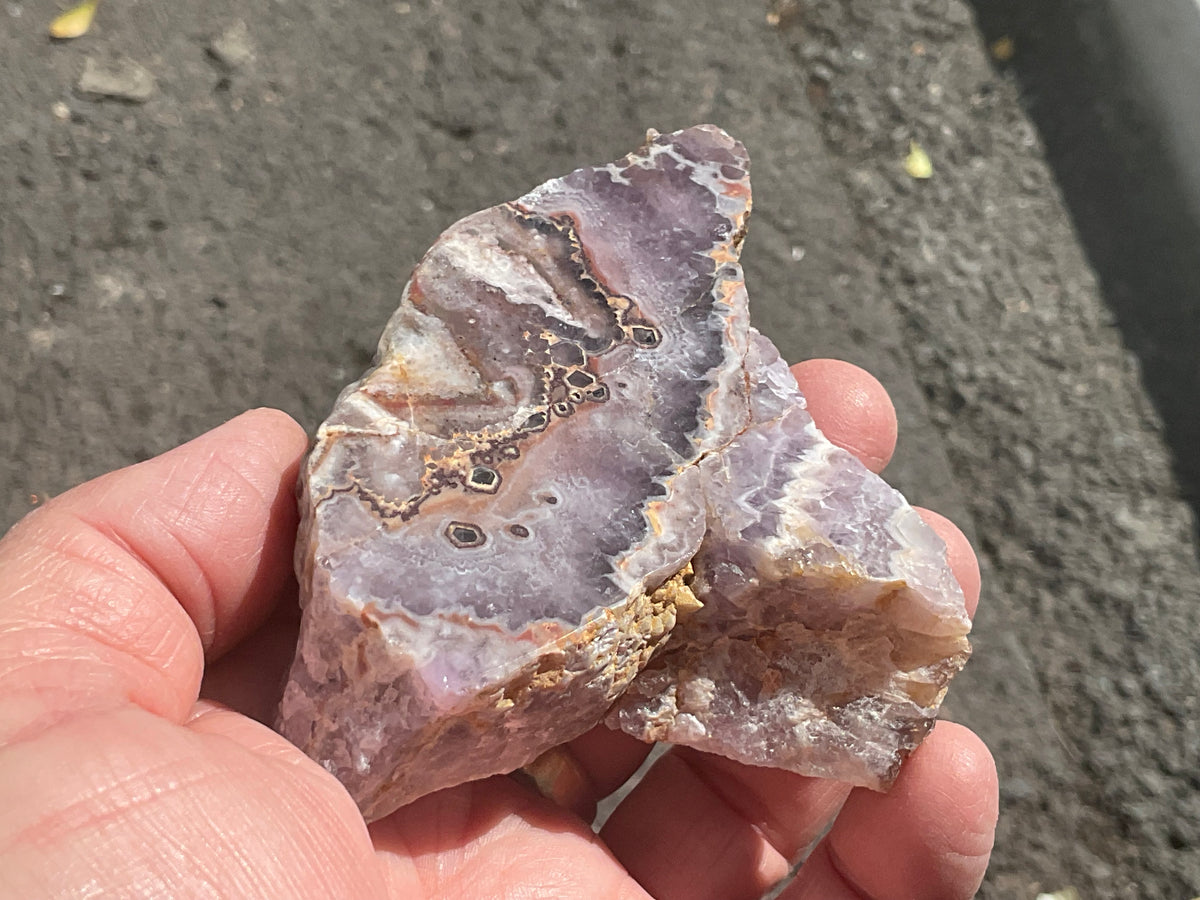 193g Australian Chevron Amethyst Polished Slab