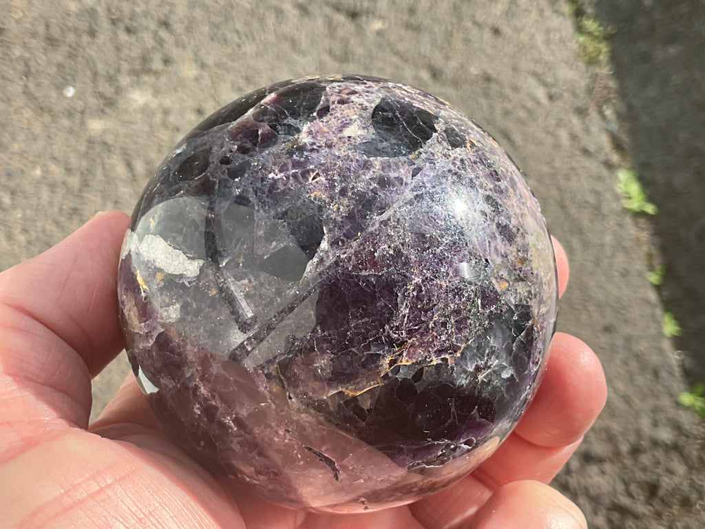 540g (Repaired) Brecciated Fluorite Sphere 3C