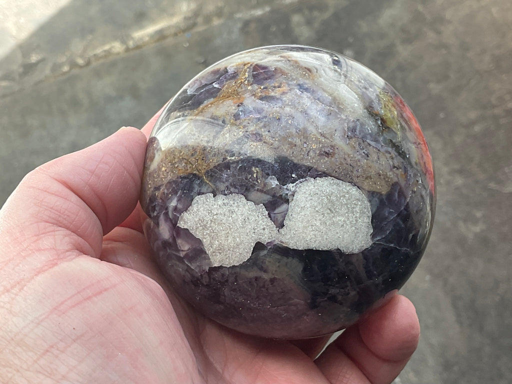 700g (Repaired) Brecciated Fluorite Sphere 4A