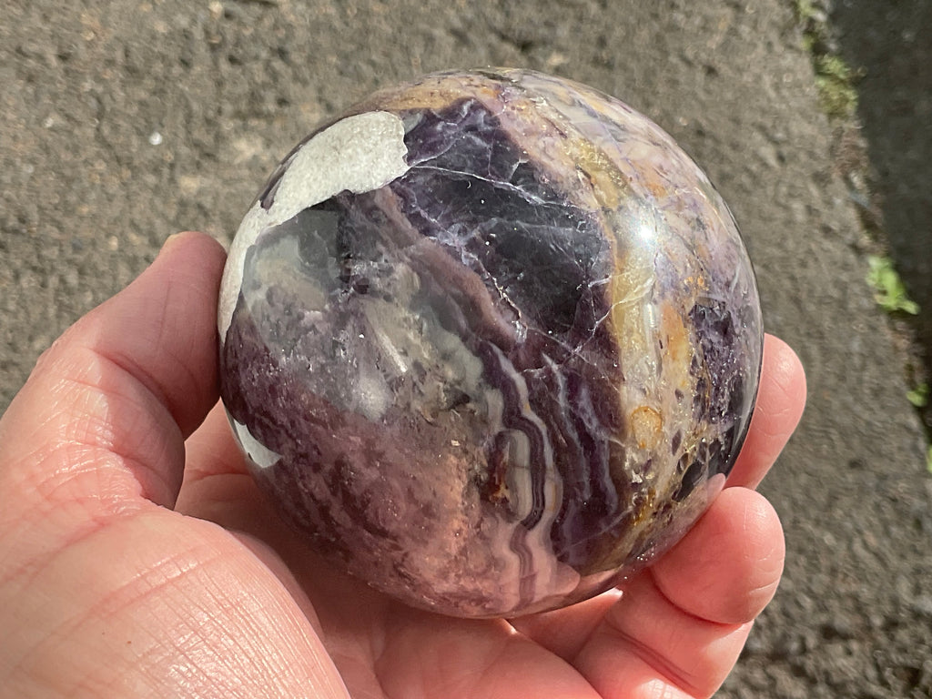 700g (Repaired) Brecciated Fluorite Sphere 4A