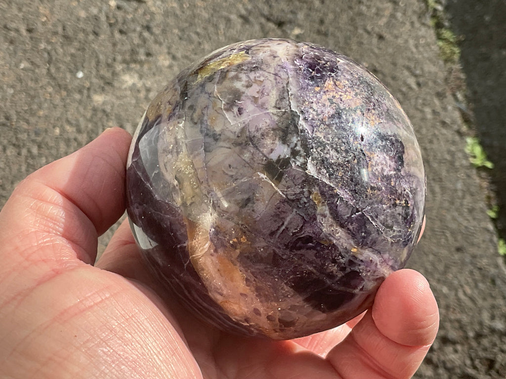 700g (Repaired) Brecciated Fluorite Sphere 4A