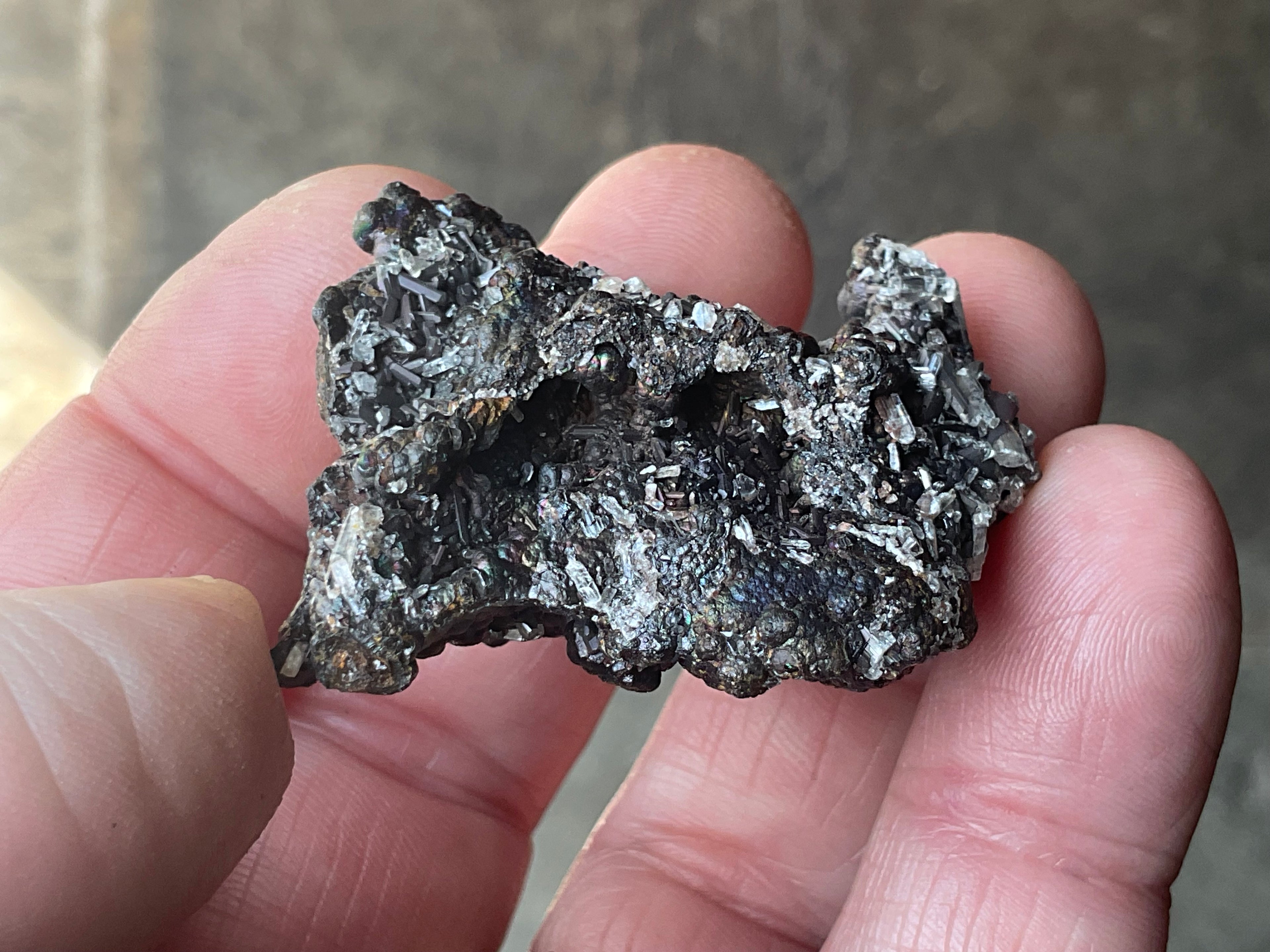 30g Iridescent Goethite/Limonite with Selenite Crystals Specimen 4A