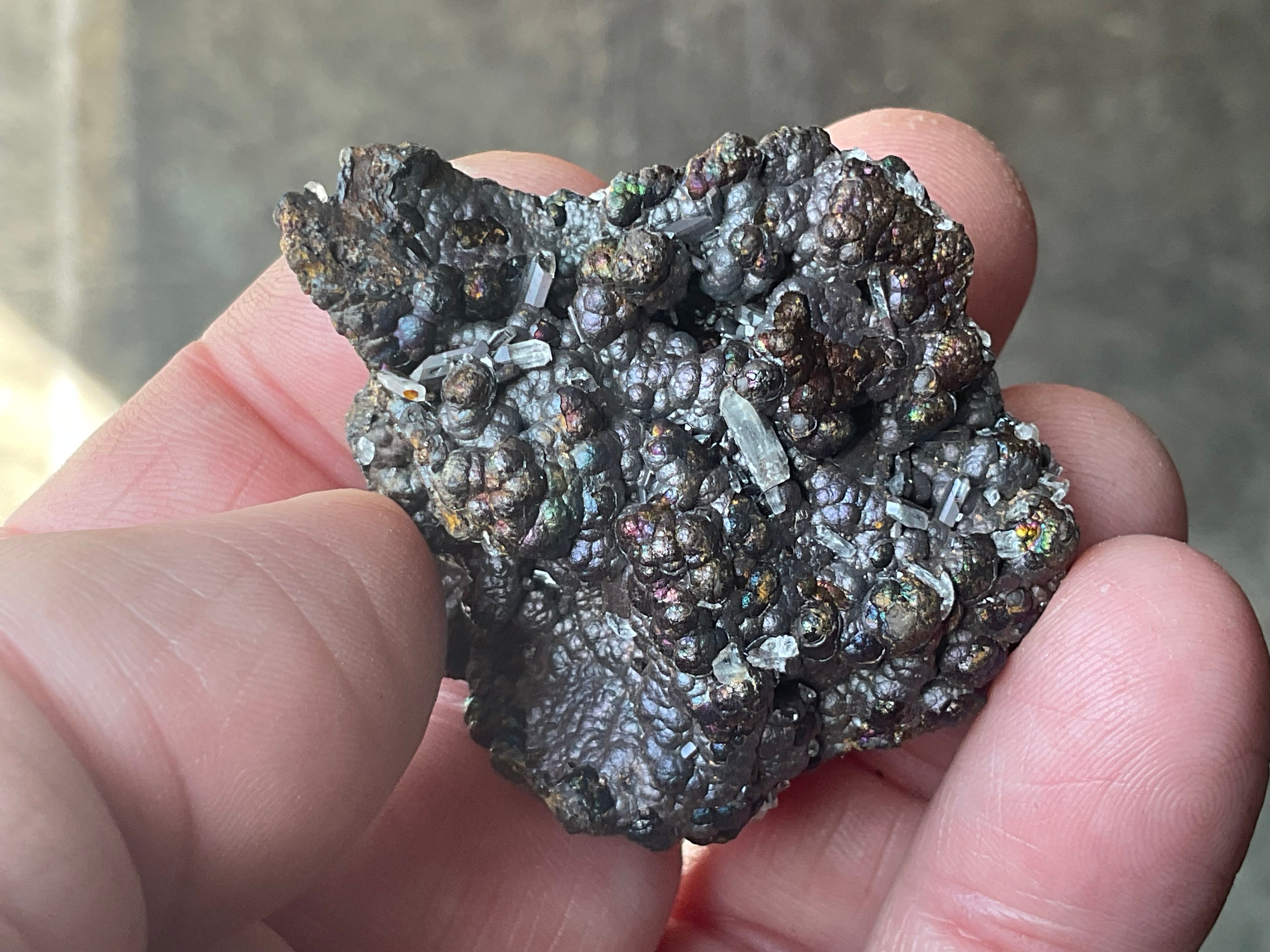 30g Iridescent Goethite/Limonite with Selenite Crystals Specimen 4A