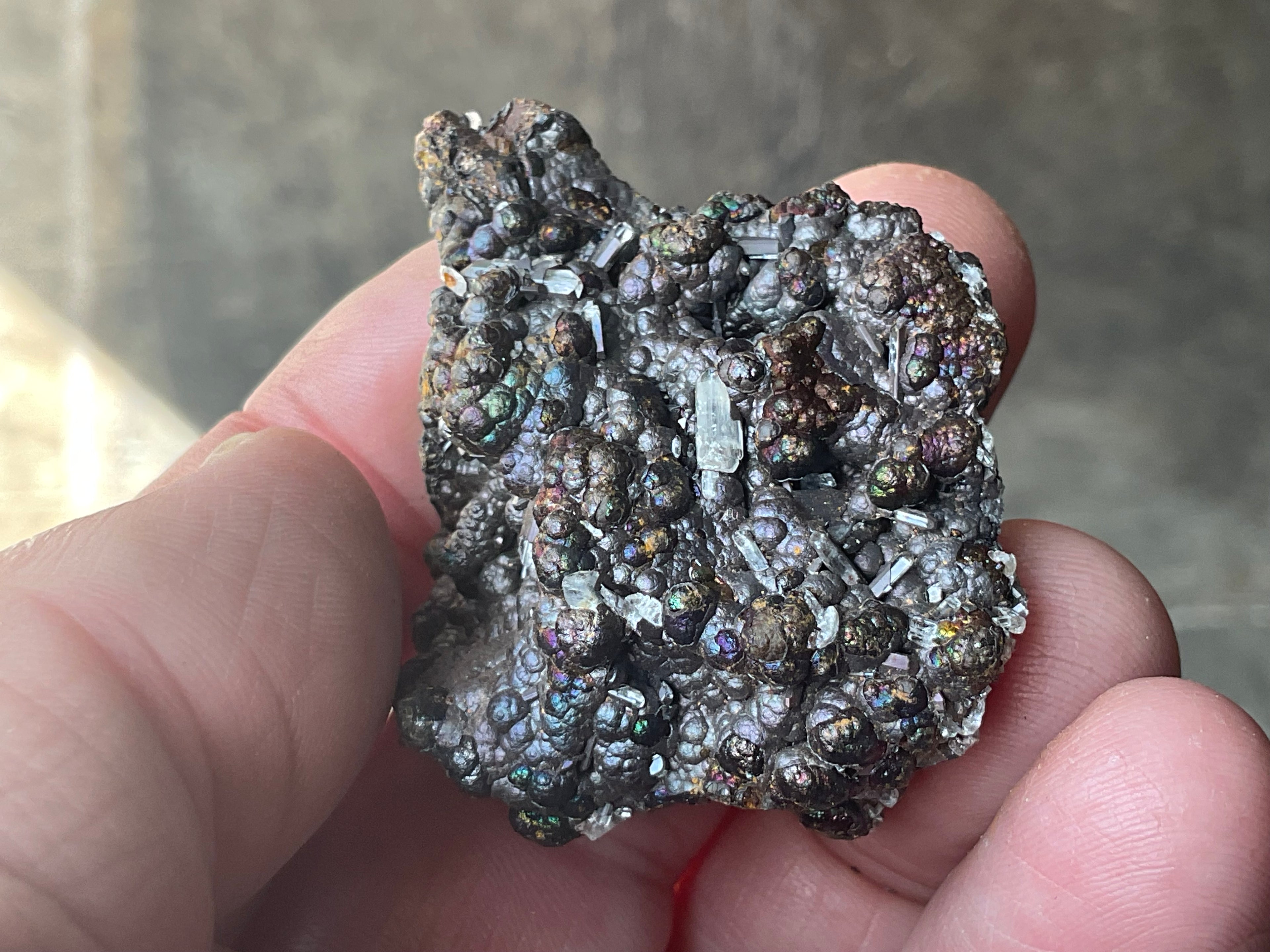30g Iridescent Goethite/Limonite with Selenite Crystals Specimen 4A