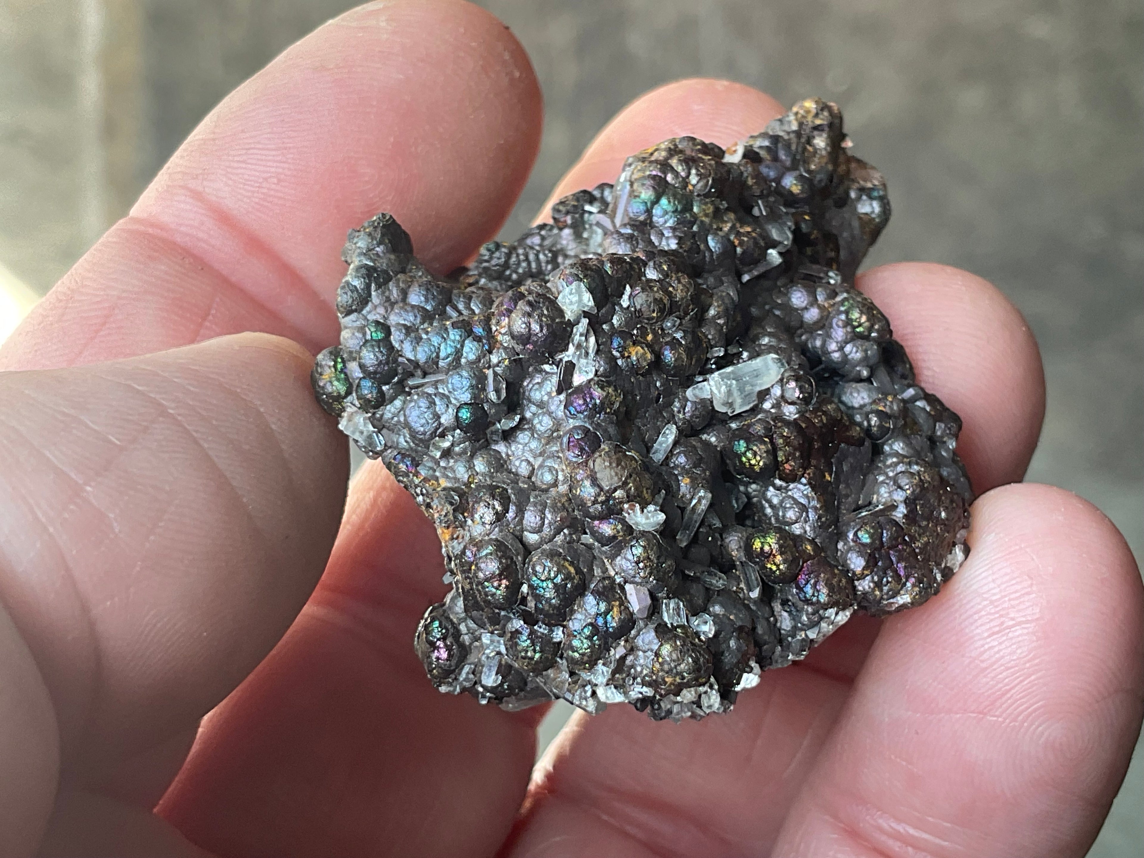 30g Iridescent Goethite/Limonite with Selenite Crystals Specimen 4A