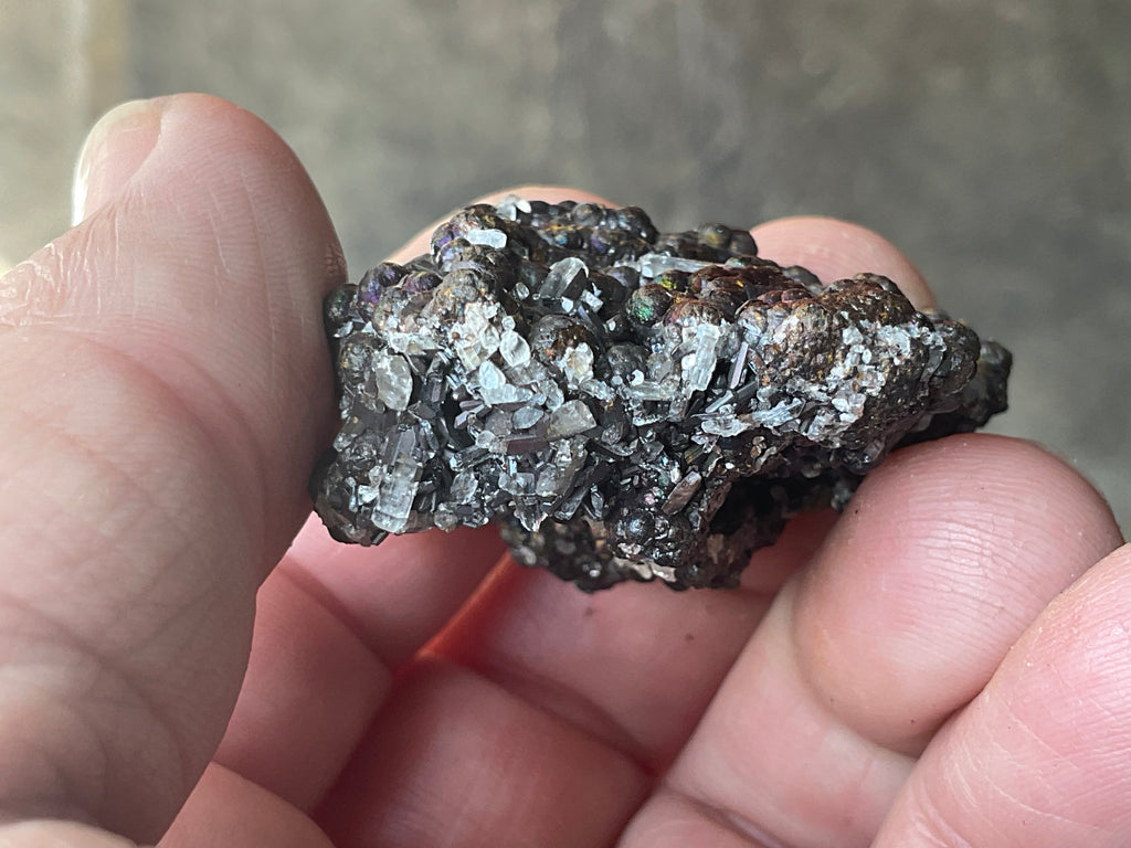 30g Iridescent Goethite/Limonite with Selenite Crystals Specimen 4A