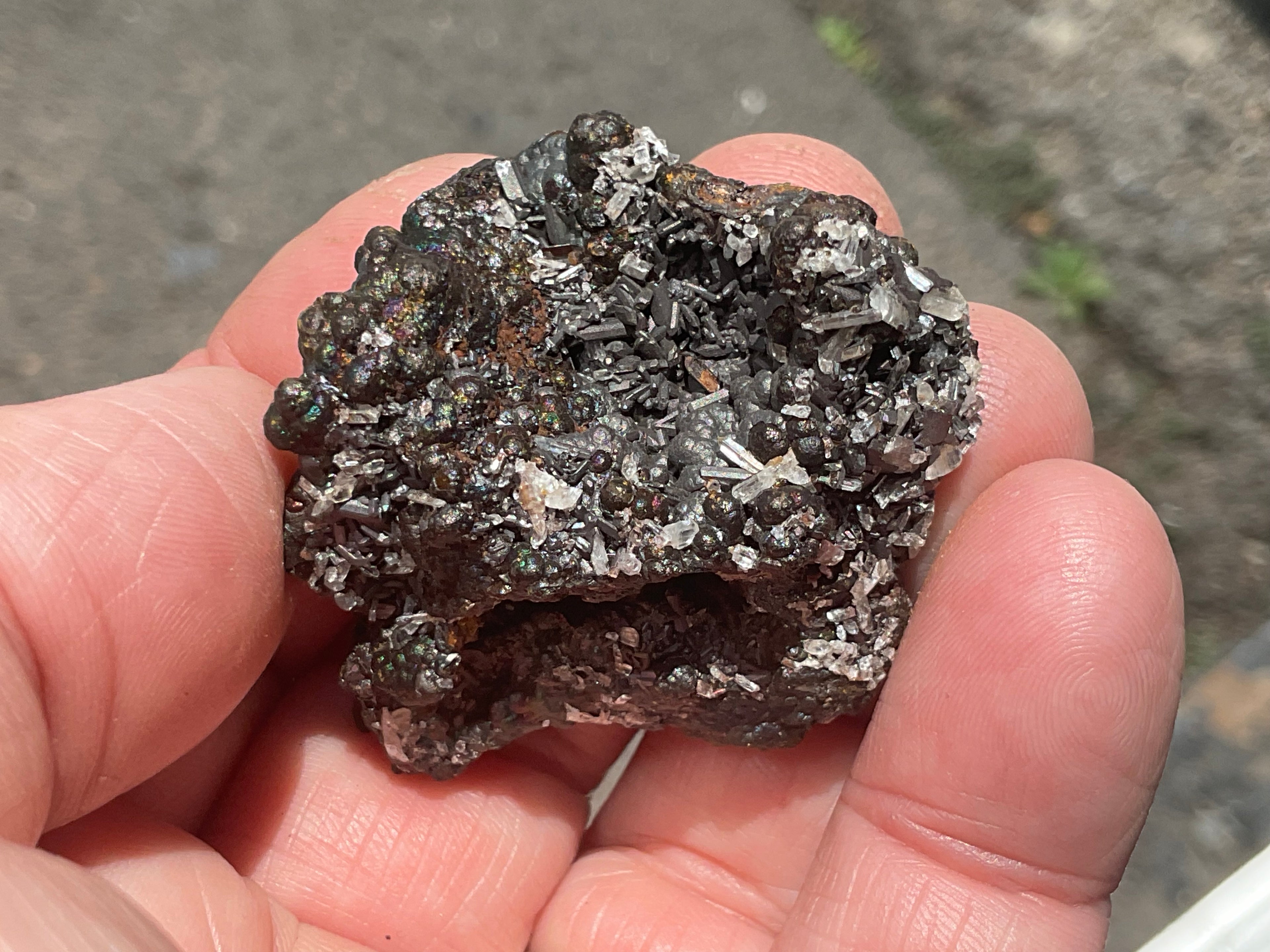 30g Iridescent Goethite/Limonite with Selenite Crystals Specimen 4A