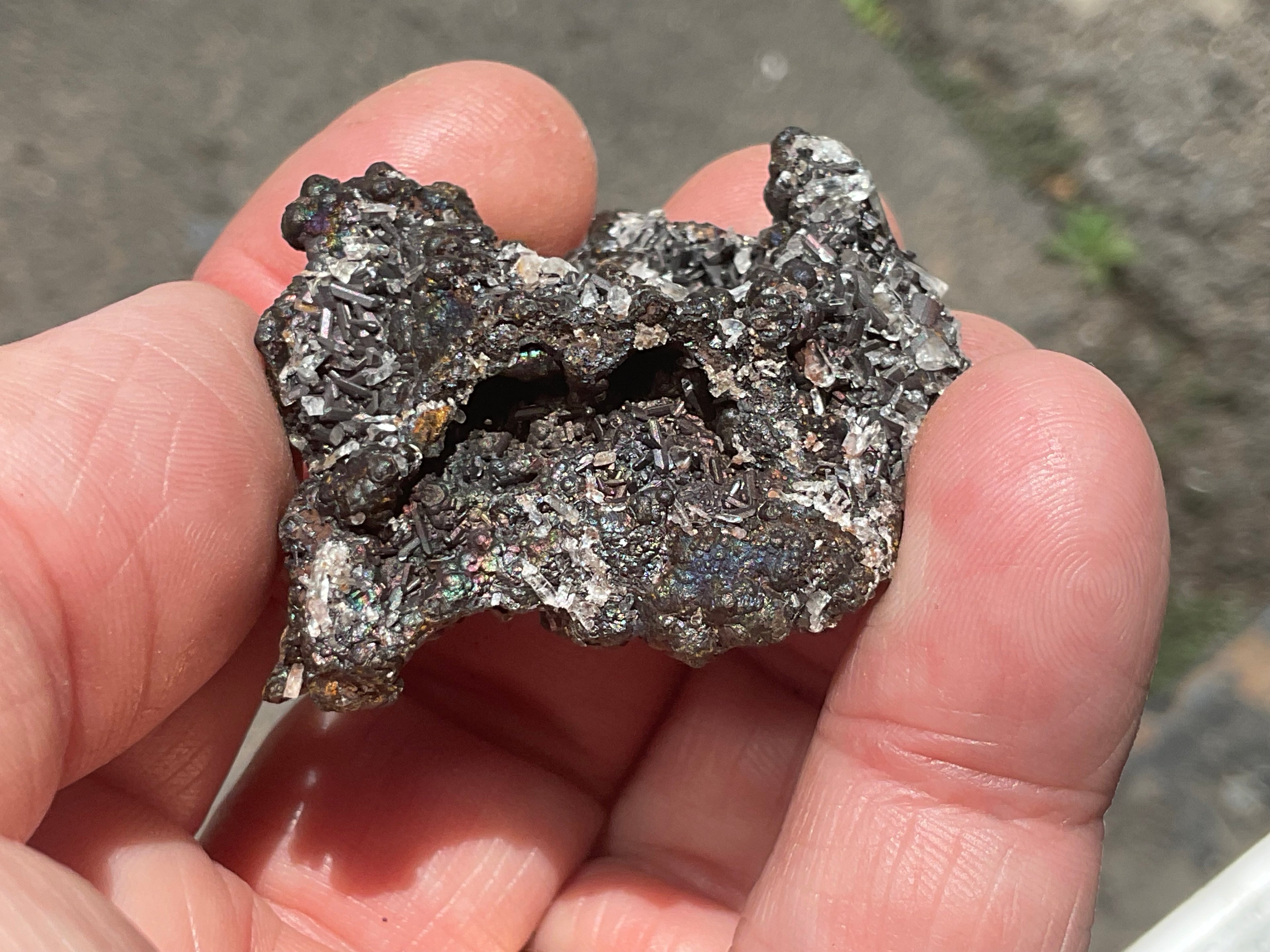 30g Iridescent Goethite/Limonite with Selenite Crystals Specimen 4A