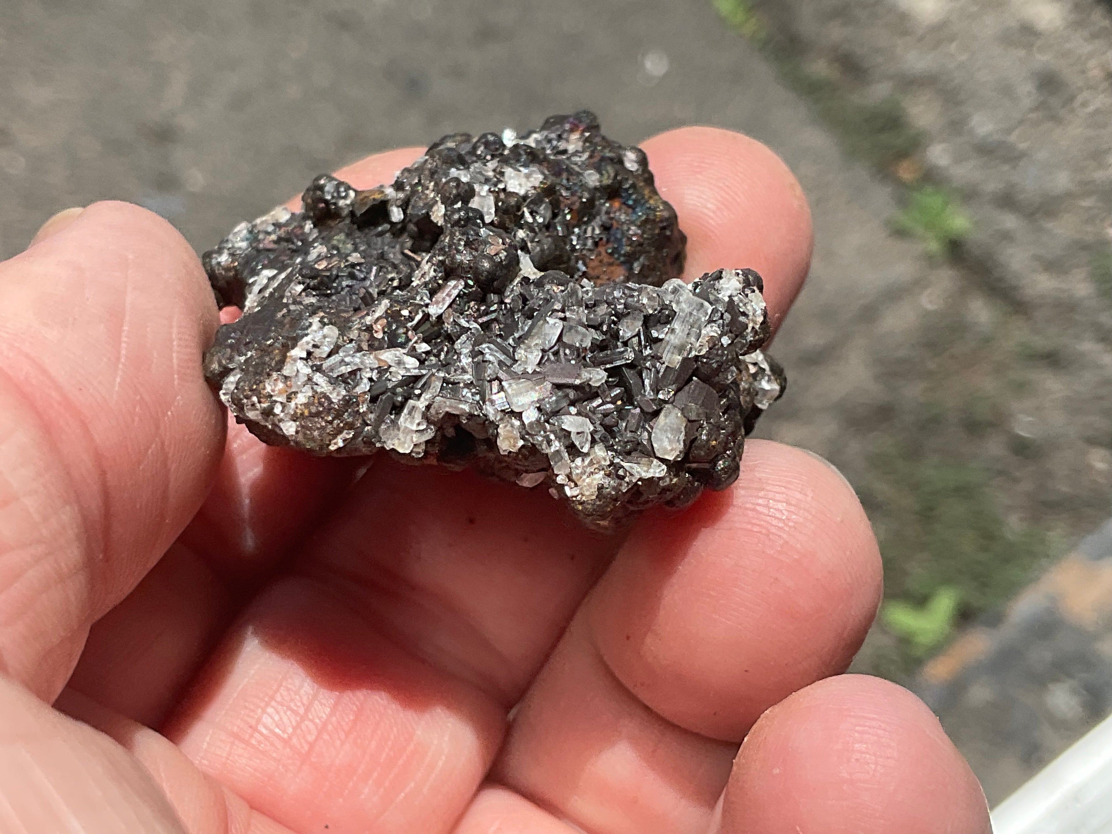30g Iridescent Goethite/Limonite with Selenite Crystals Specimen 4A