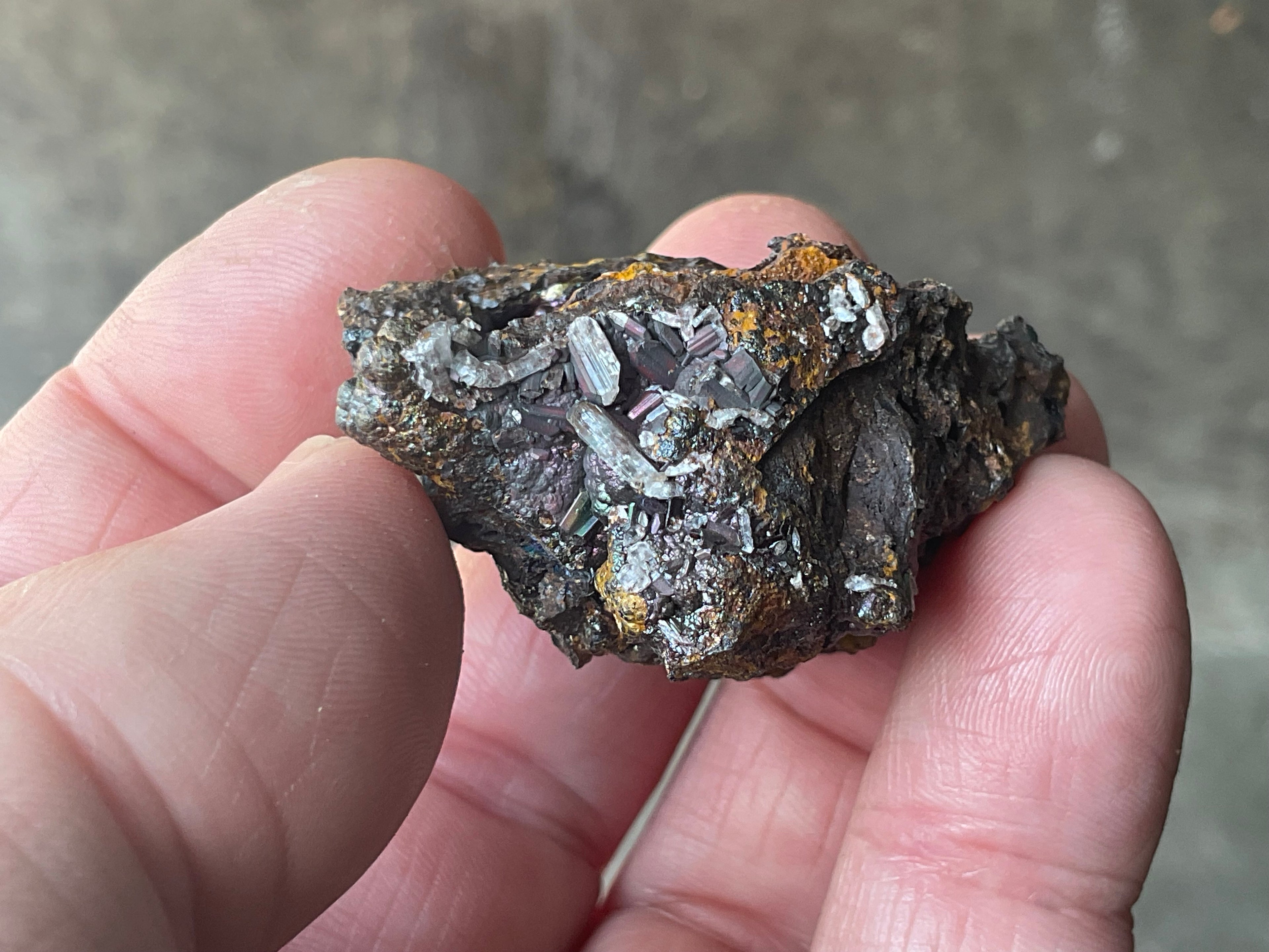 34g Goethite/Limonite with Selenite Crystals Specimen 4B