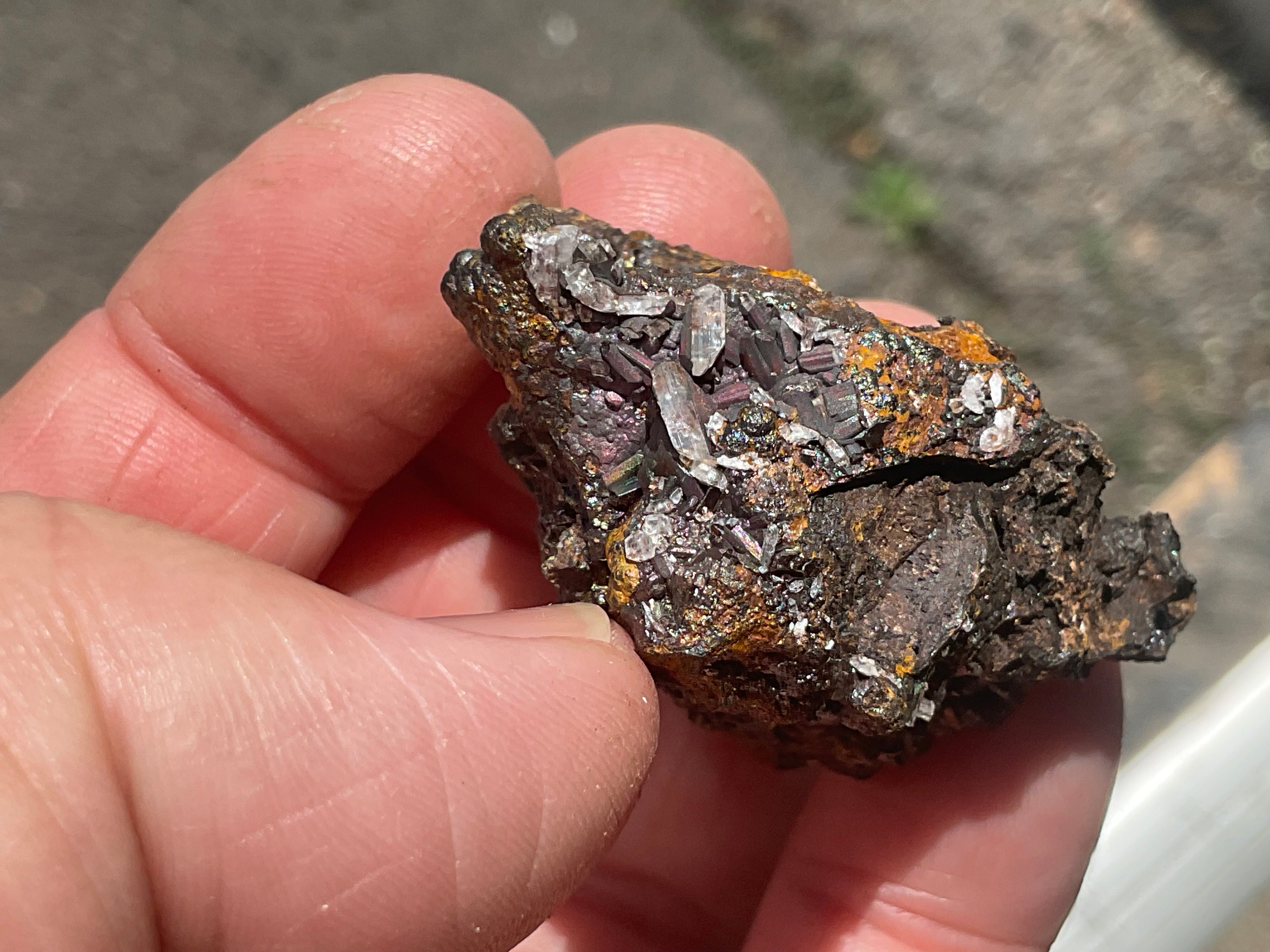 34g Goethite/Limonite with Selenite Crystals Specimen 4B