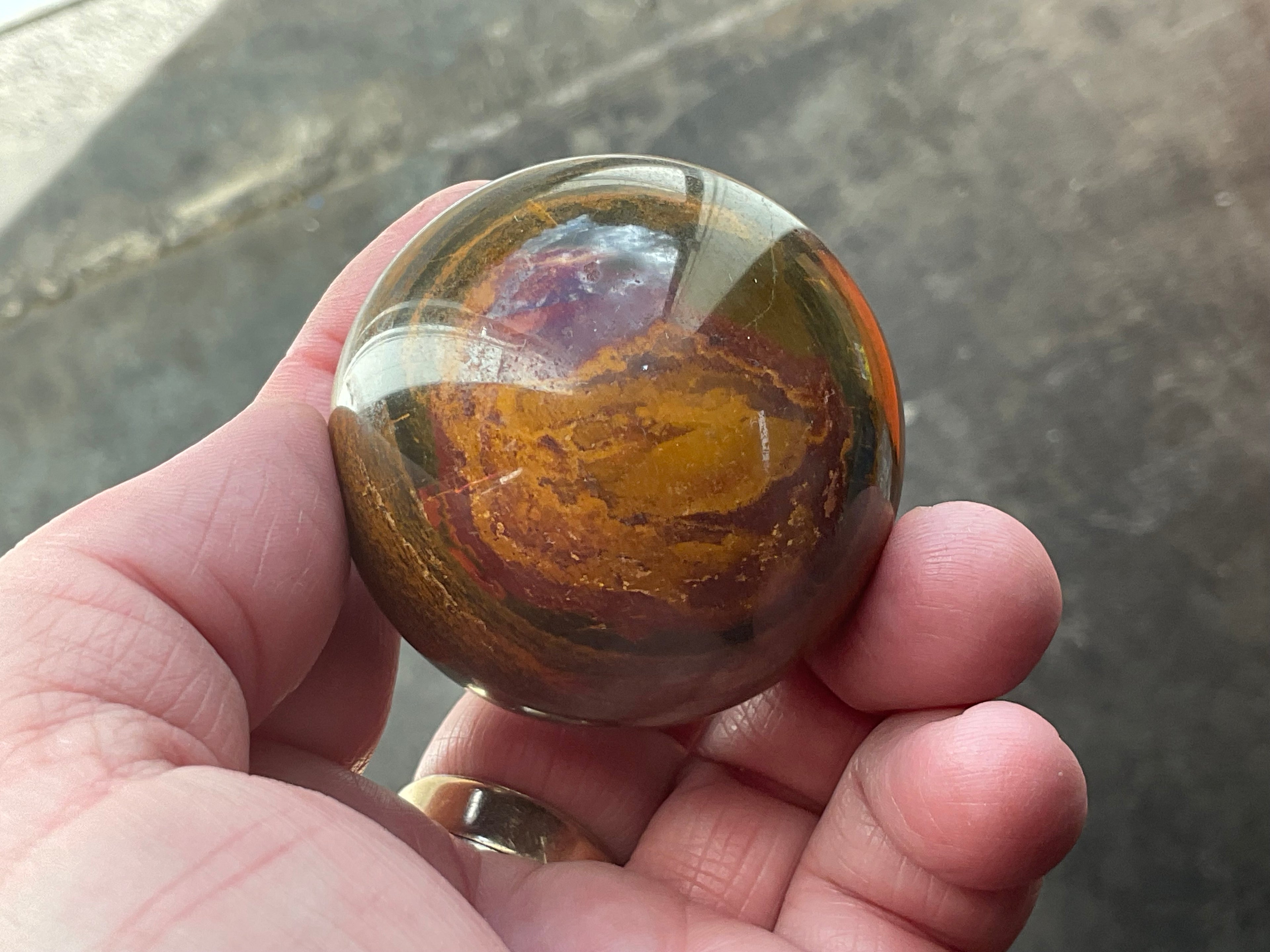 200g Tiger Iron Sphere 3A
