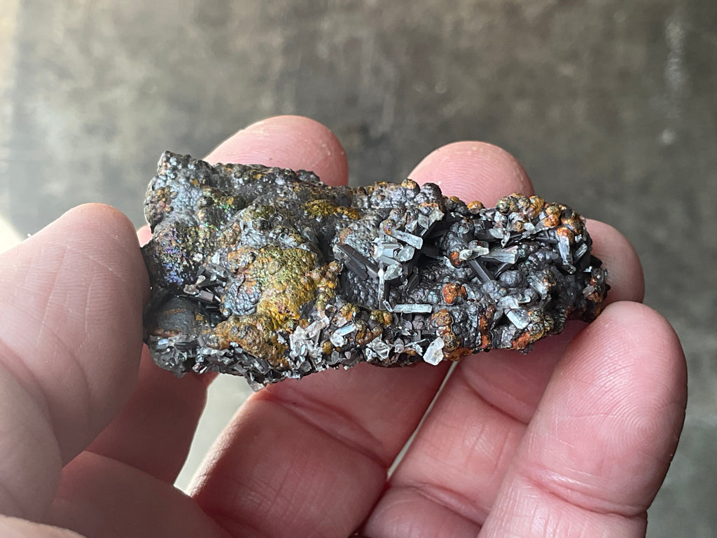40g Iridescent Goethite/Limonite with Selenite Crystals Specimen 5A