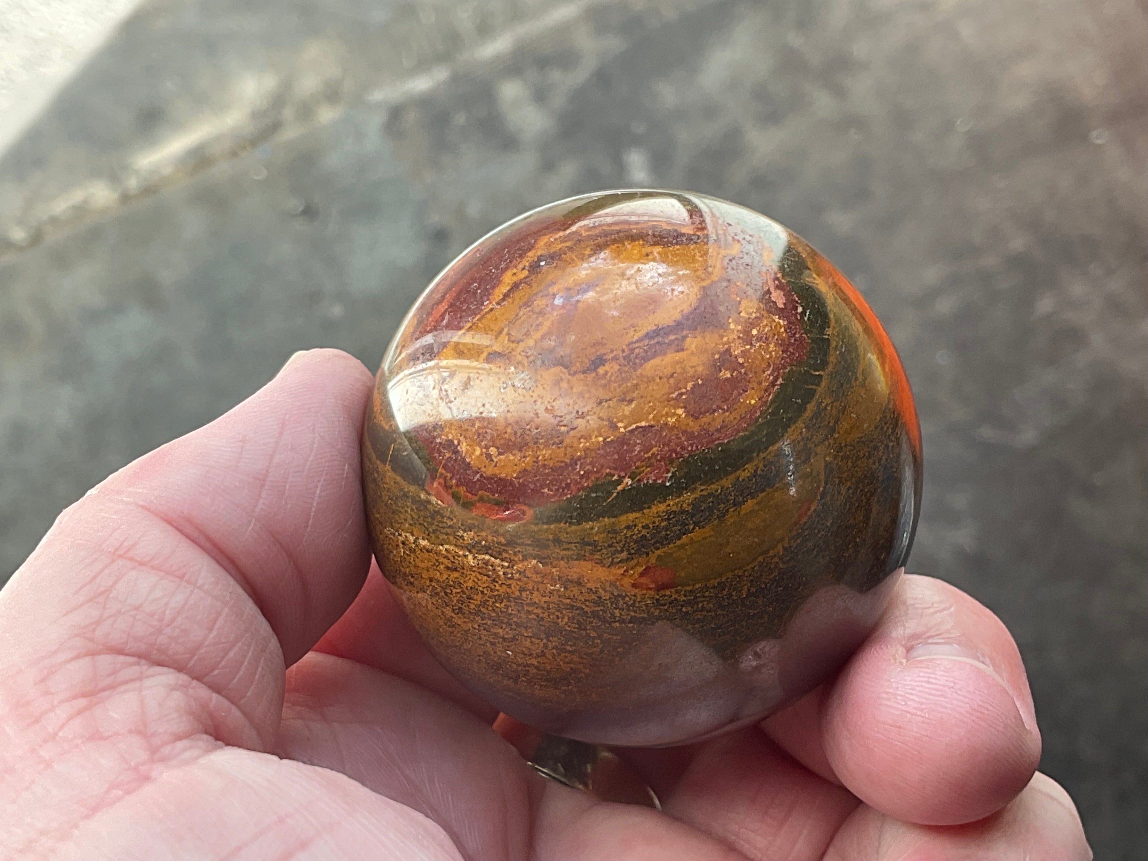 200g Tiger Iron Sphere 3A