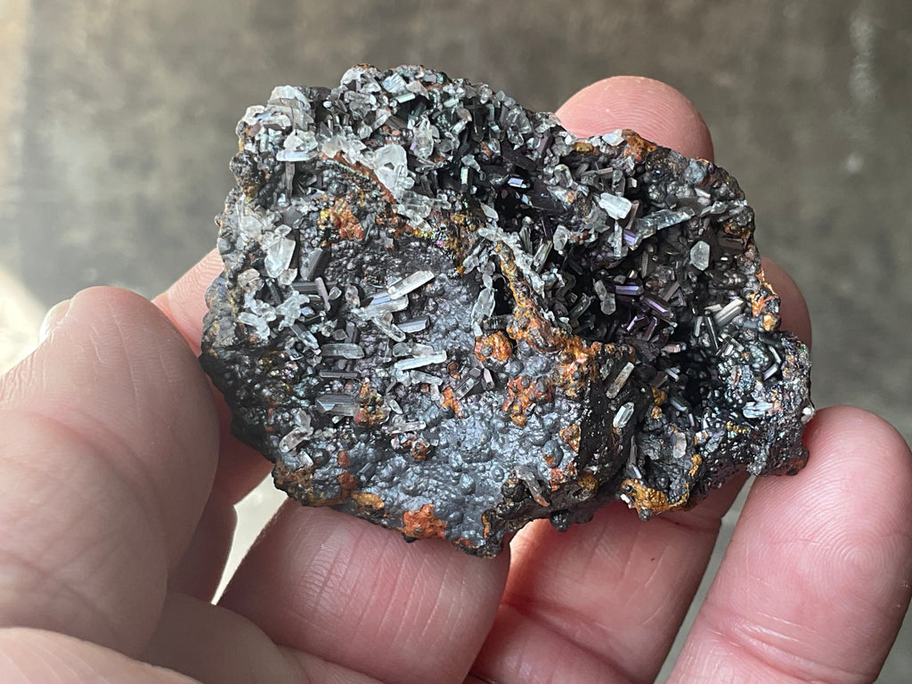 40g Iridescent Goethite/Limonite with Selenite Crystals Specimen 5A