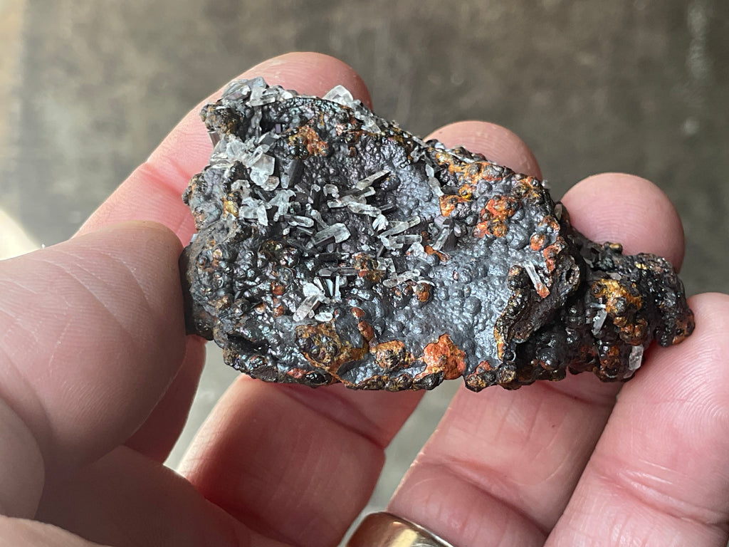40g Iridescent Goethite/Limonite with Selenite Crystals Specimen 5A
