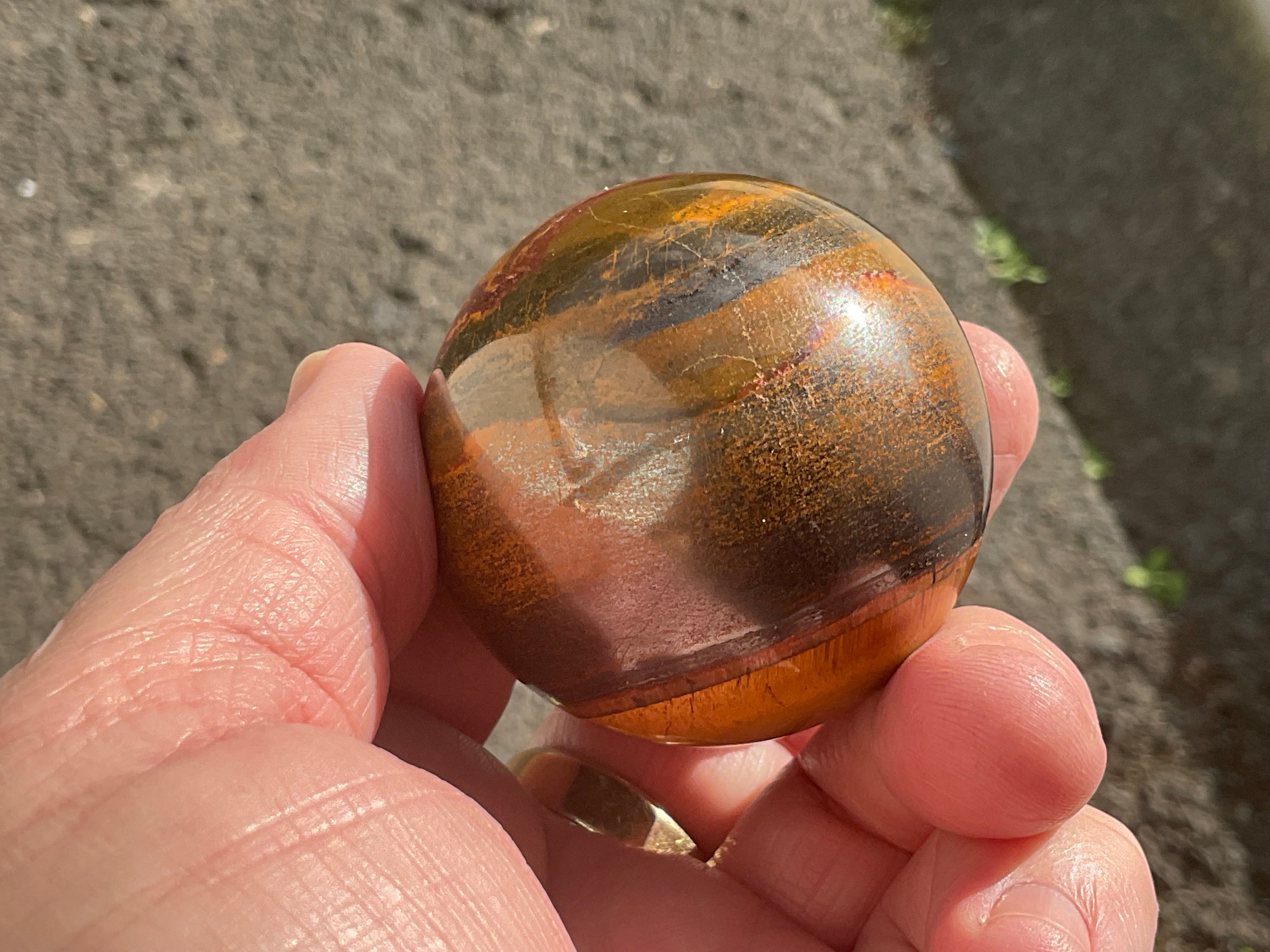 200g Tiger Iron Sphere 3A