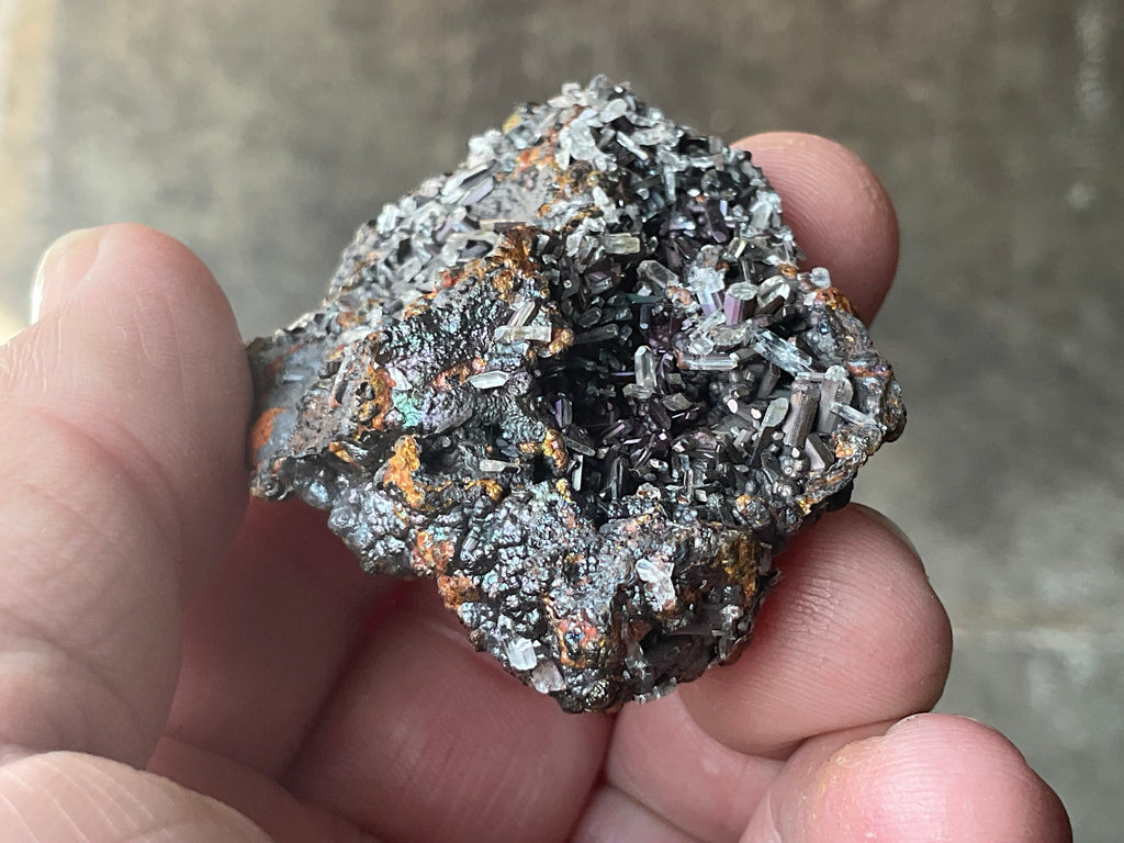 40g Iridescent Goethite/Limonite with Selenite Crystals Specimen 5A